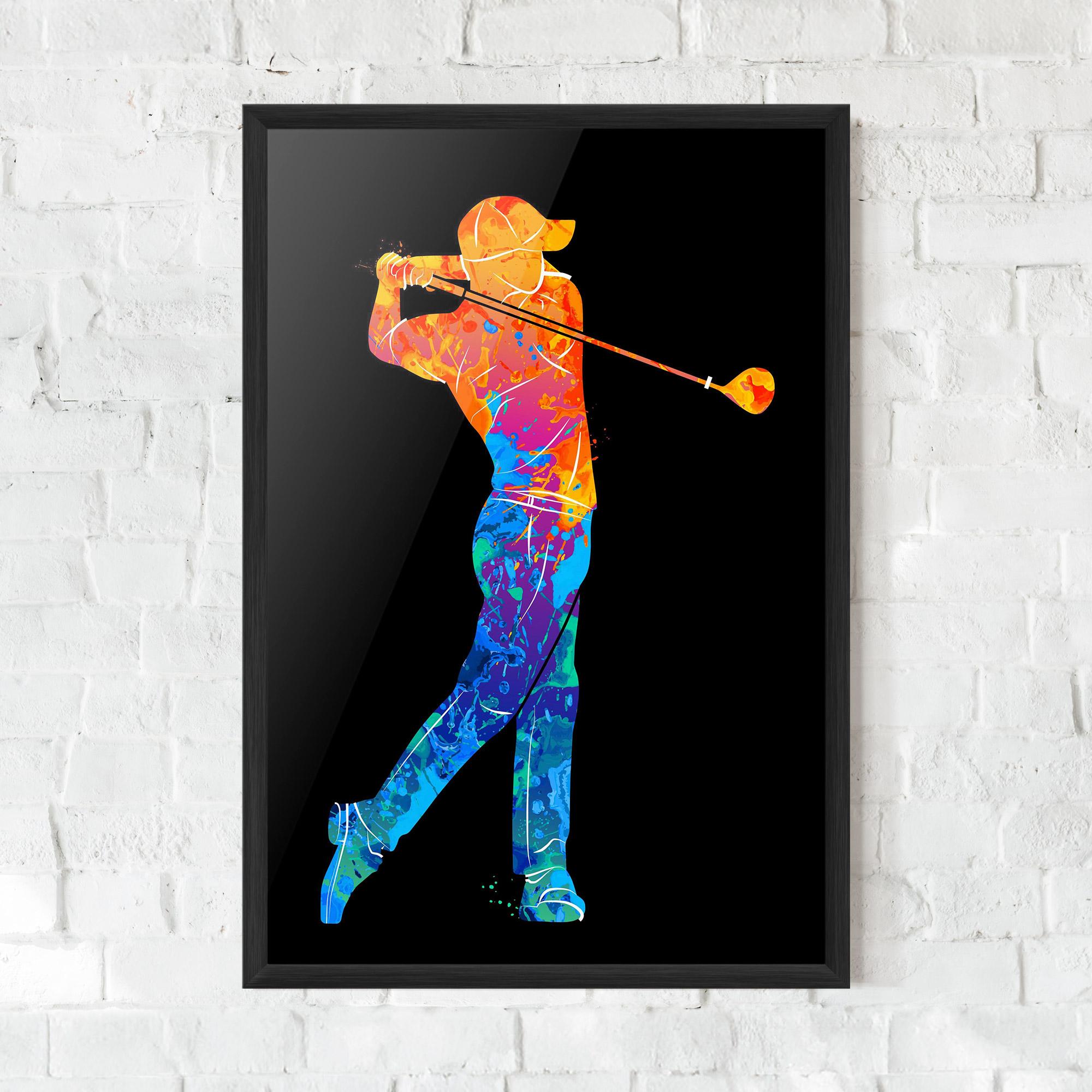 Gerahmte Poster Color Mix Golf mockup 0