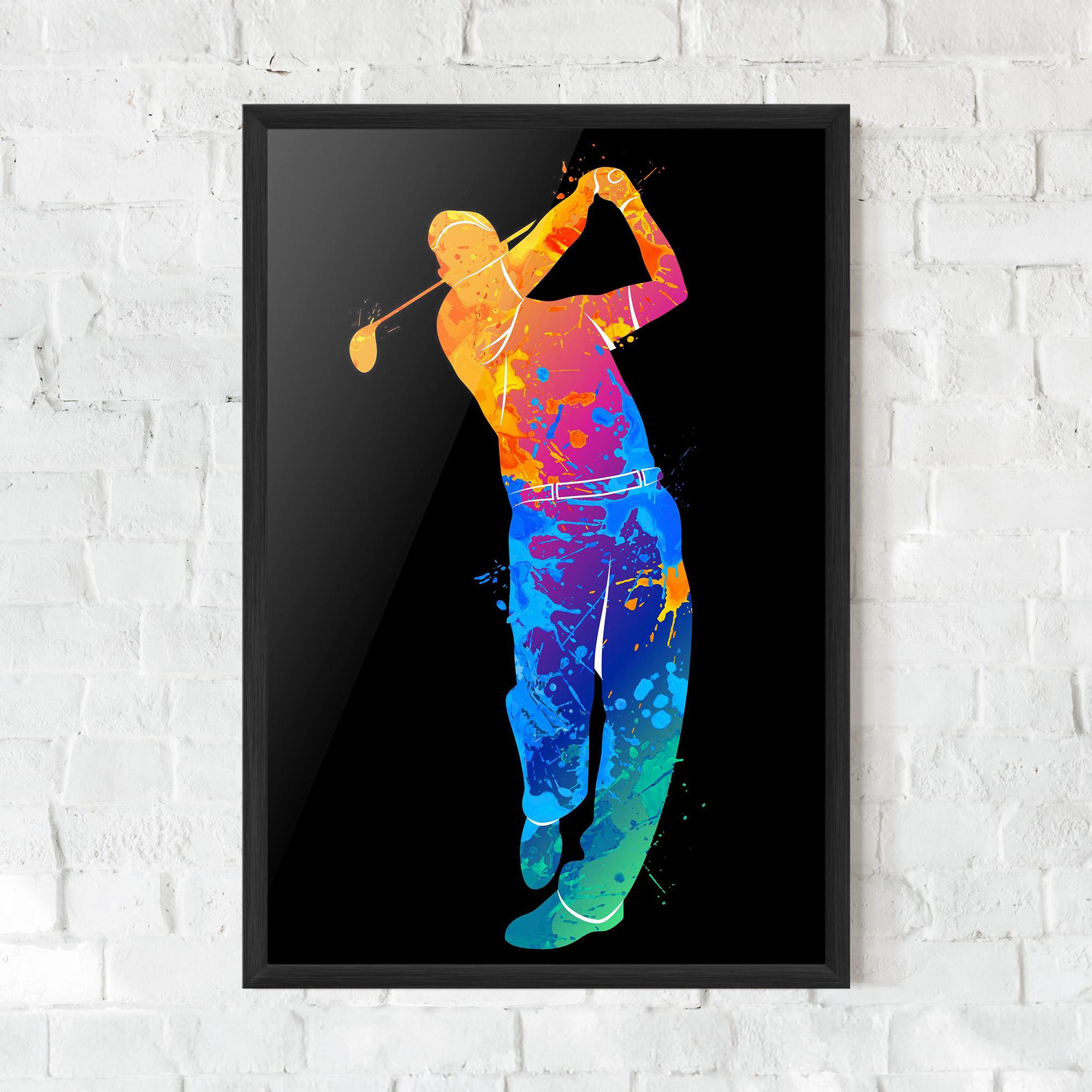Gerahmte Poster Golf Color Art mockup 0