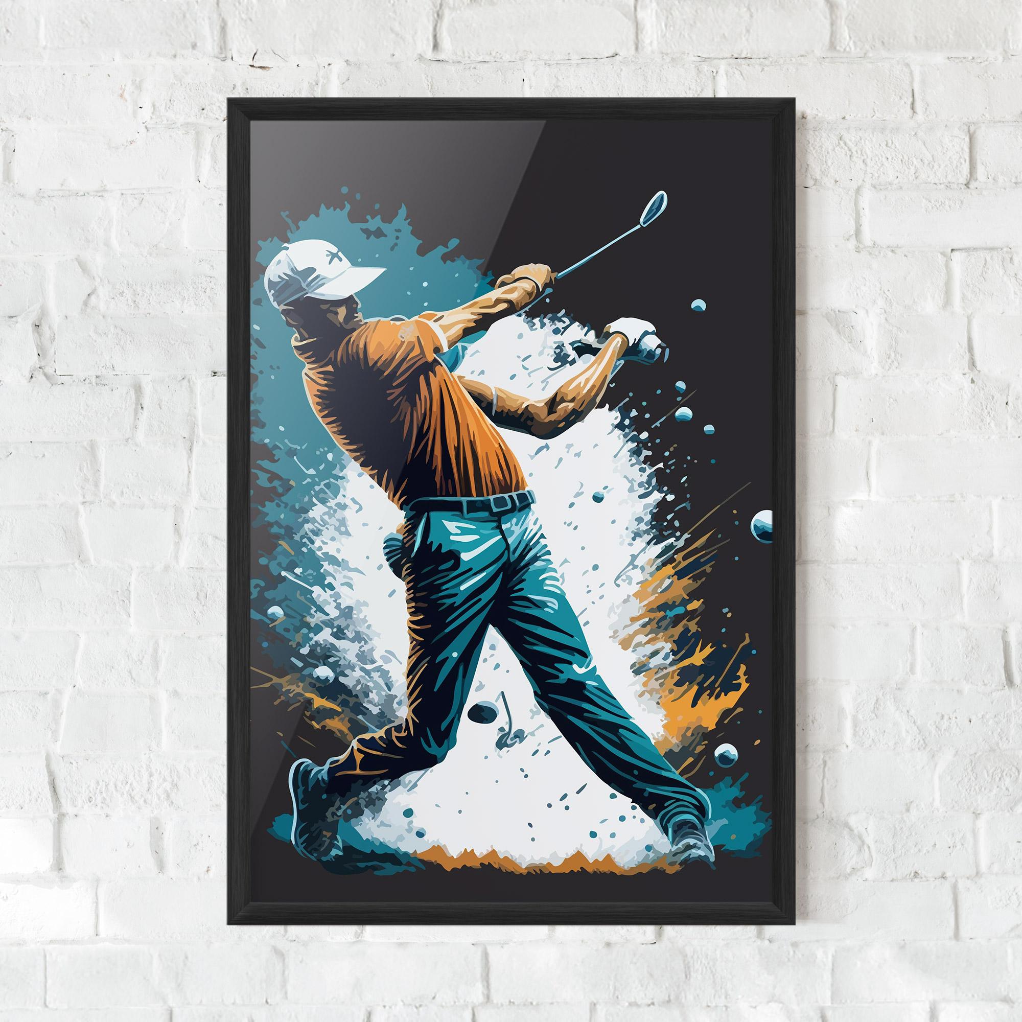 Gerahmte Poster Golf On Grey mockup 0