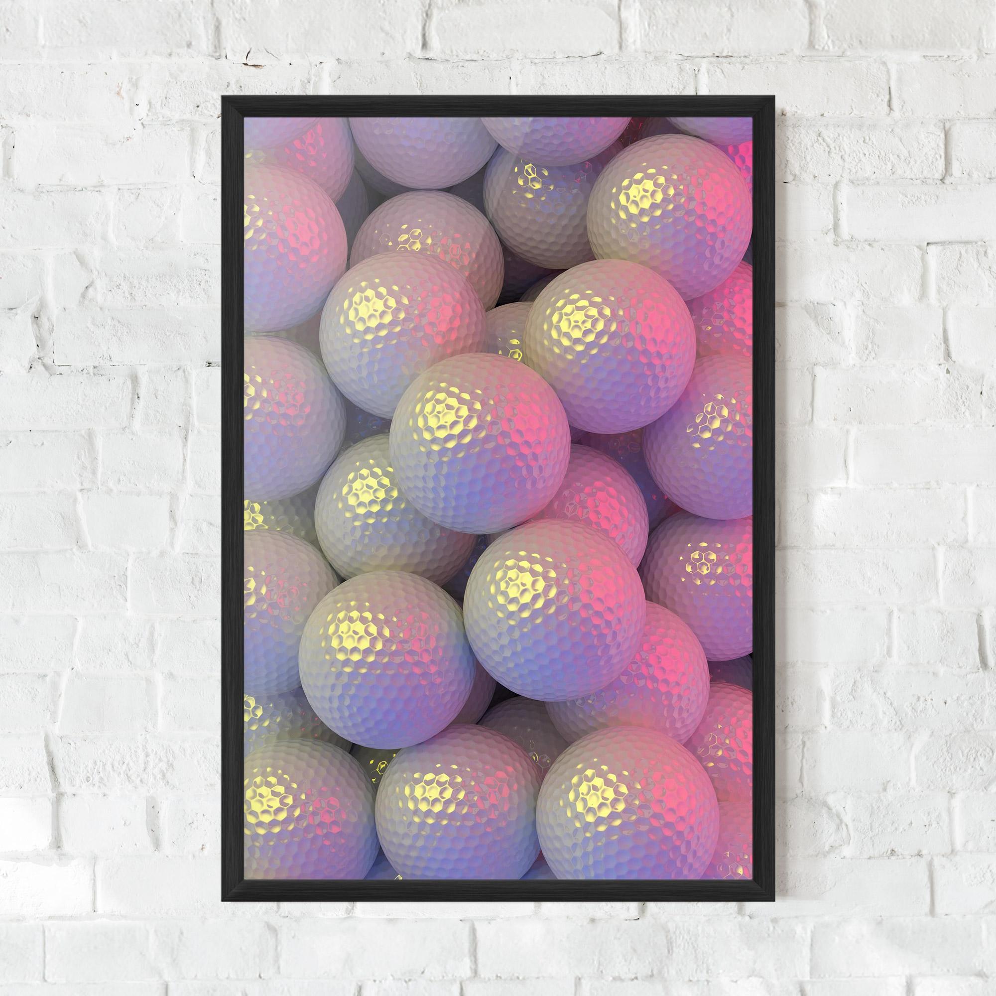 Gerahmte Poster Purple Light Golf Ball mockup 0