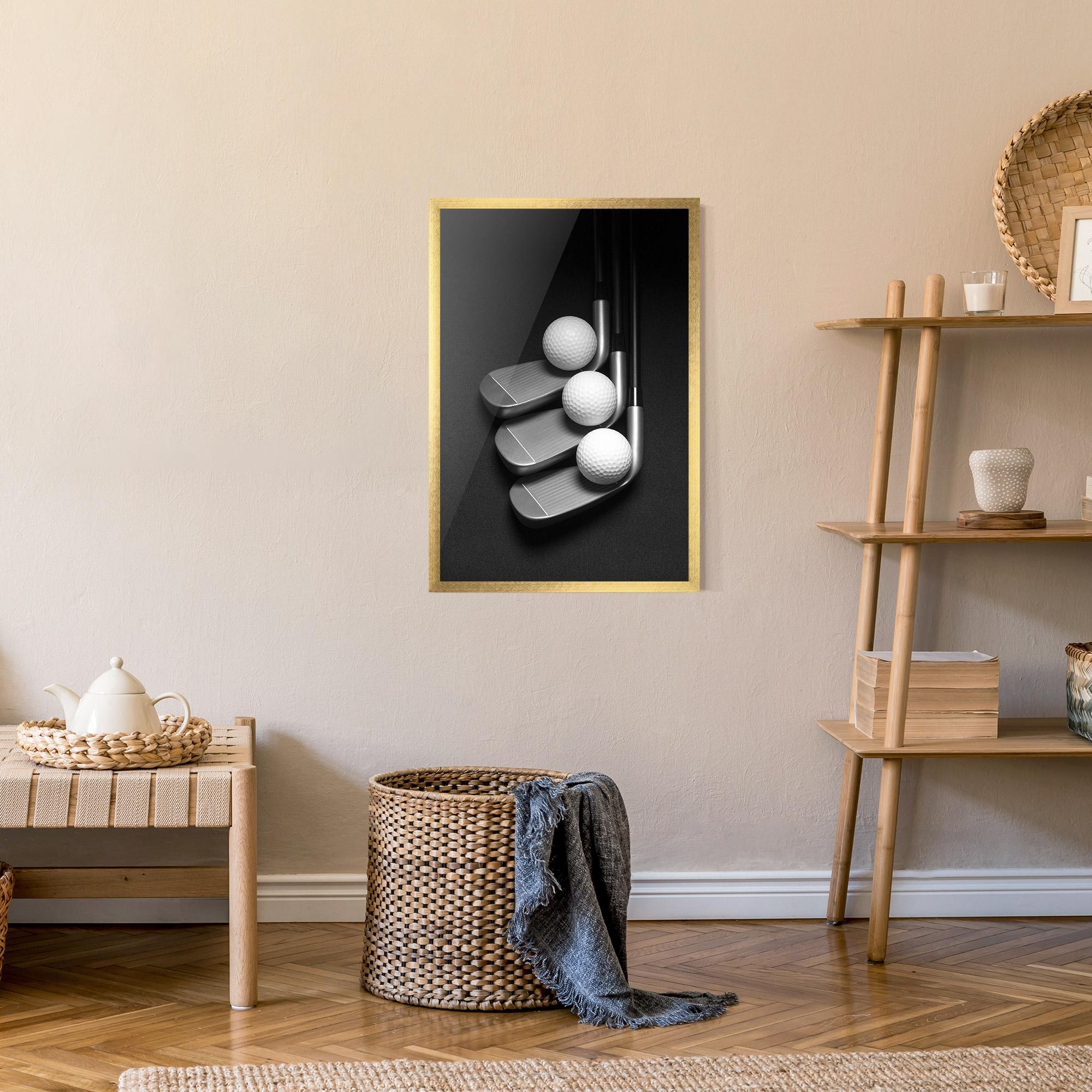 Gerahmte Poster 3 Golf Balls mockup 9