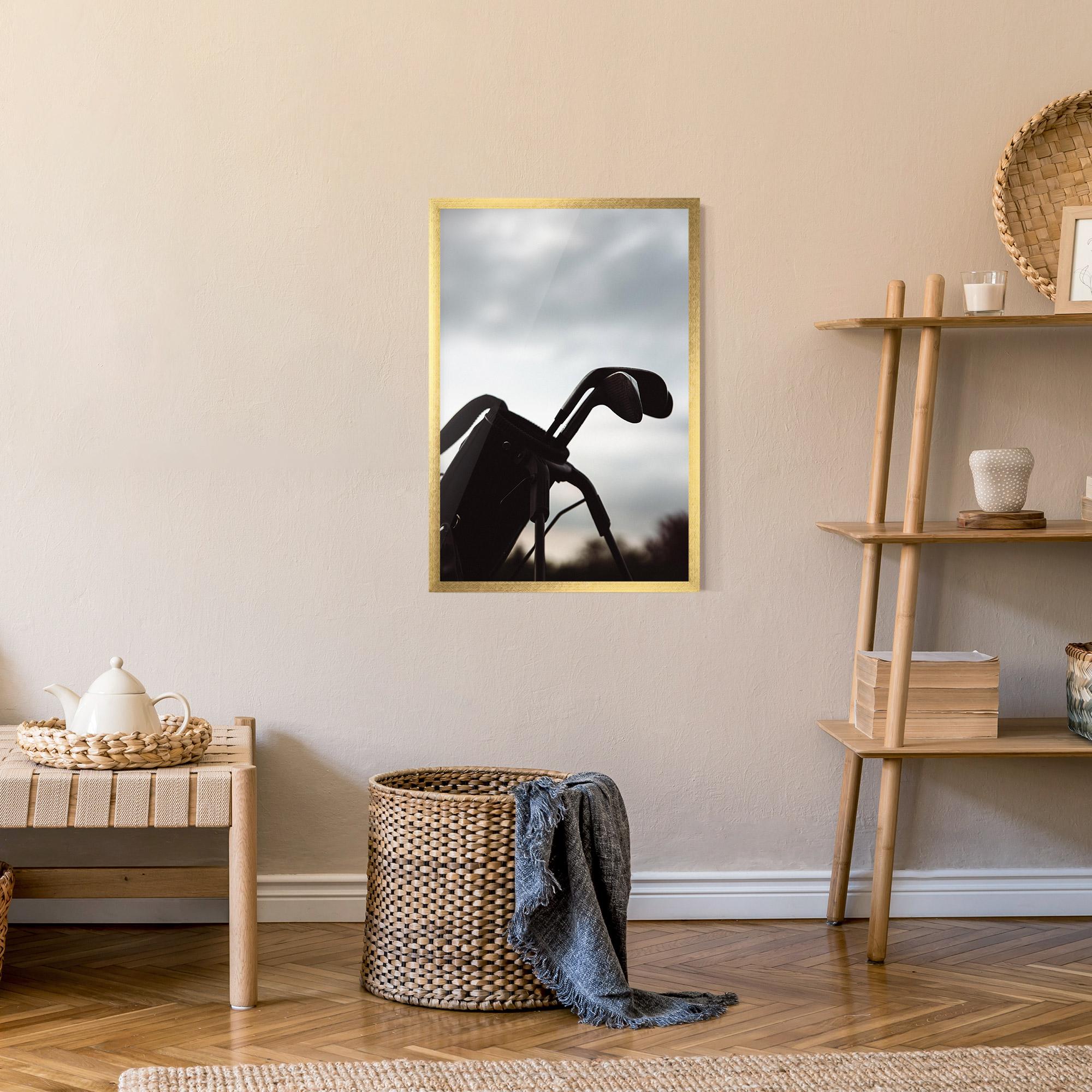 Gerahmte Poster Golf Set Shilouette mockup 9