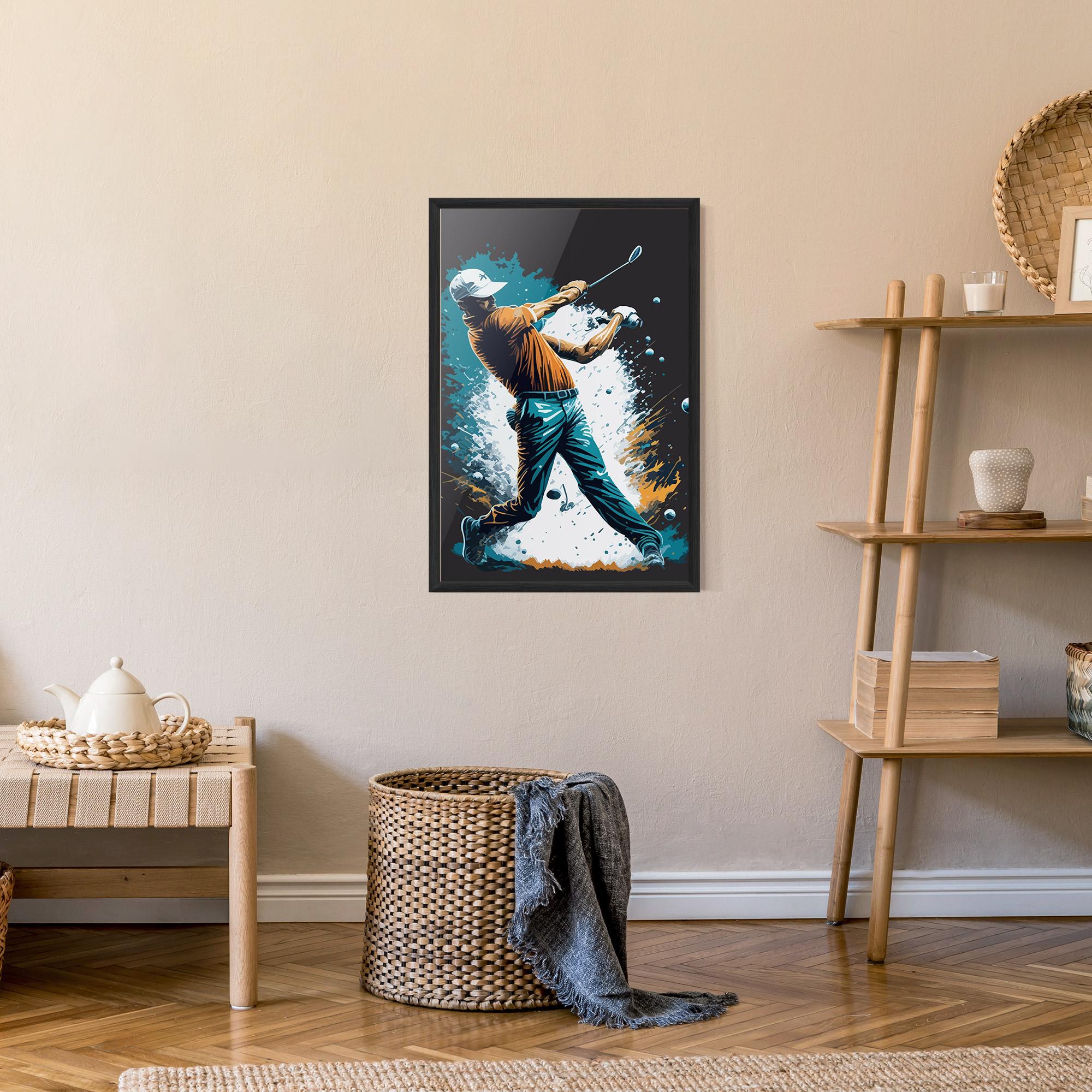 Gerahmte Poster Golf On Grey mockup 9