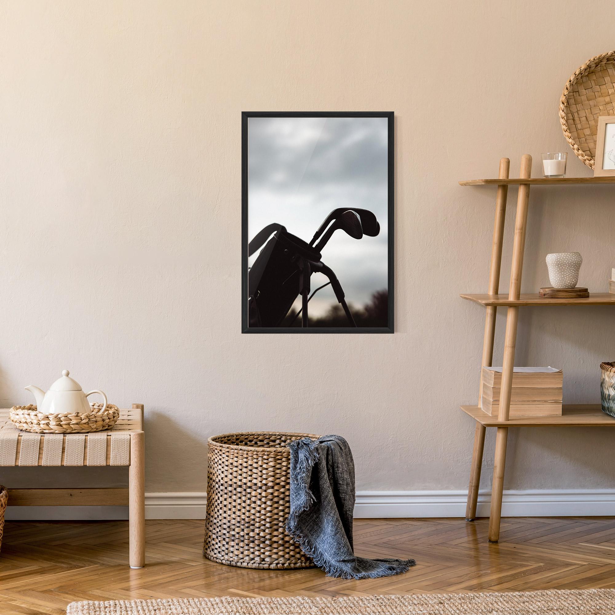 Gerahmte Poster Golf Set Shilouette mockup 9