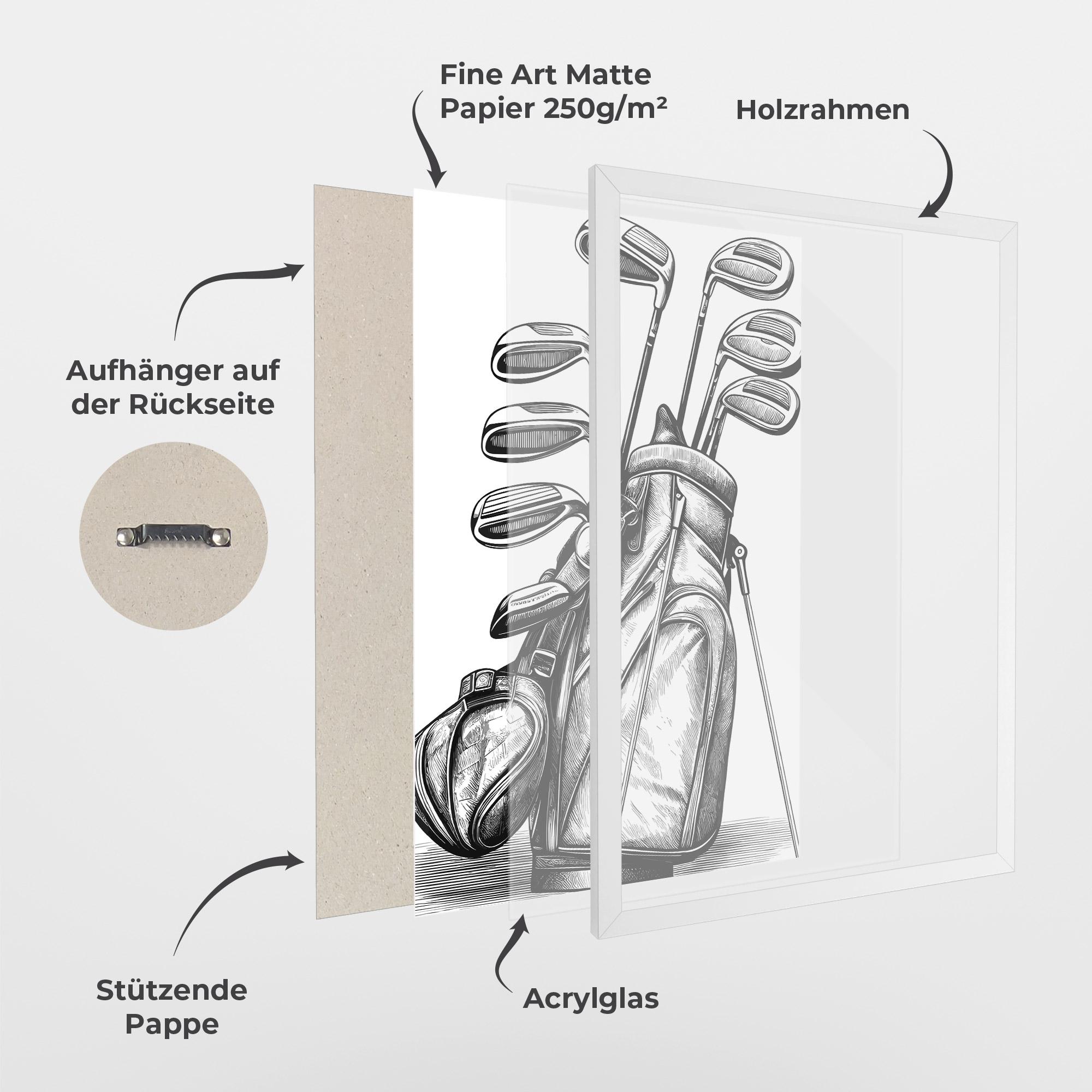 Gerahmte Poster Golf Club mockup 1
