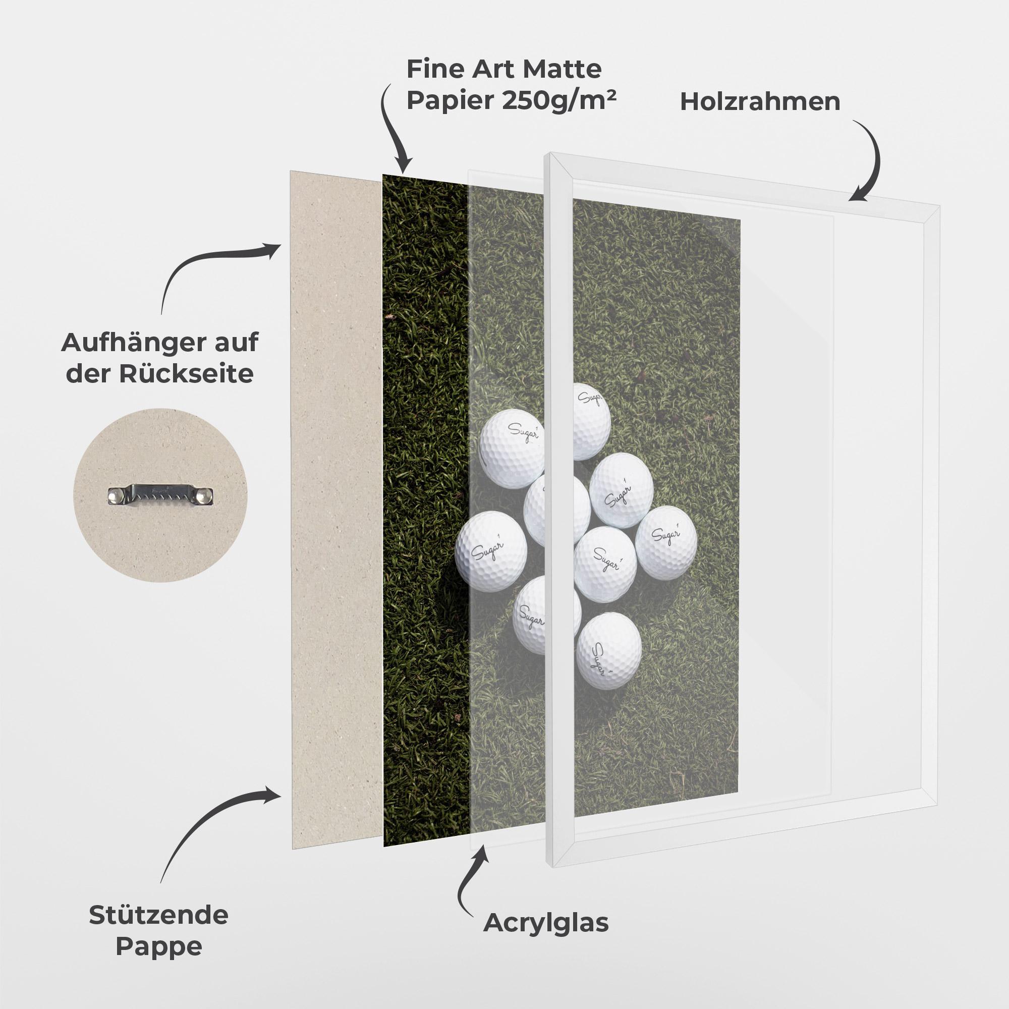 Gerahmte Poster Sugar 1 Golf Balls mockup 1