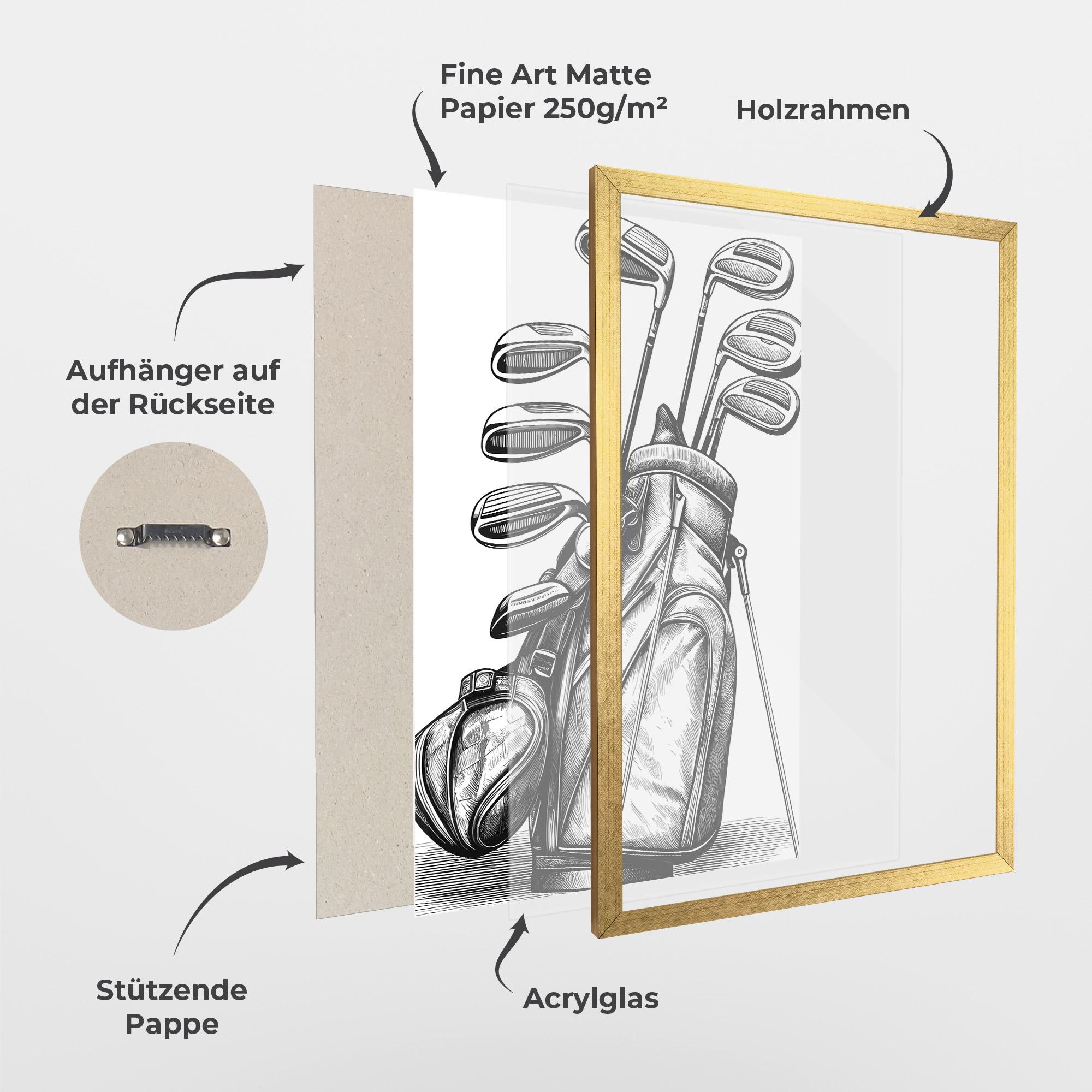 Gerahmte Poster Golf Club mockup 1
