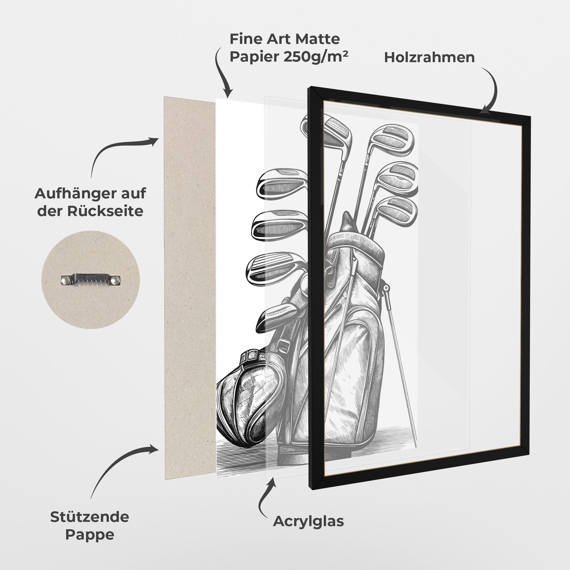 Gerahmte Poster Golf Club mockup 1