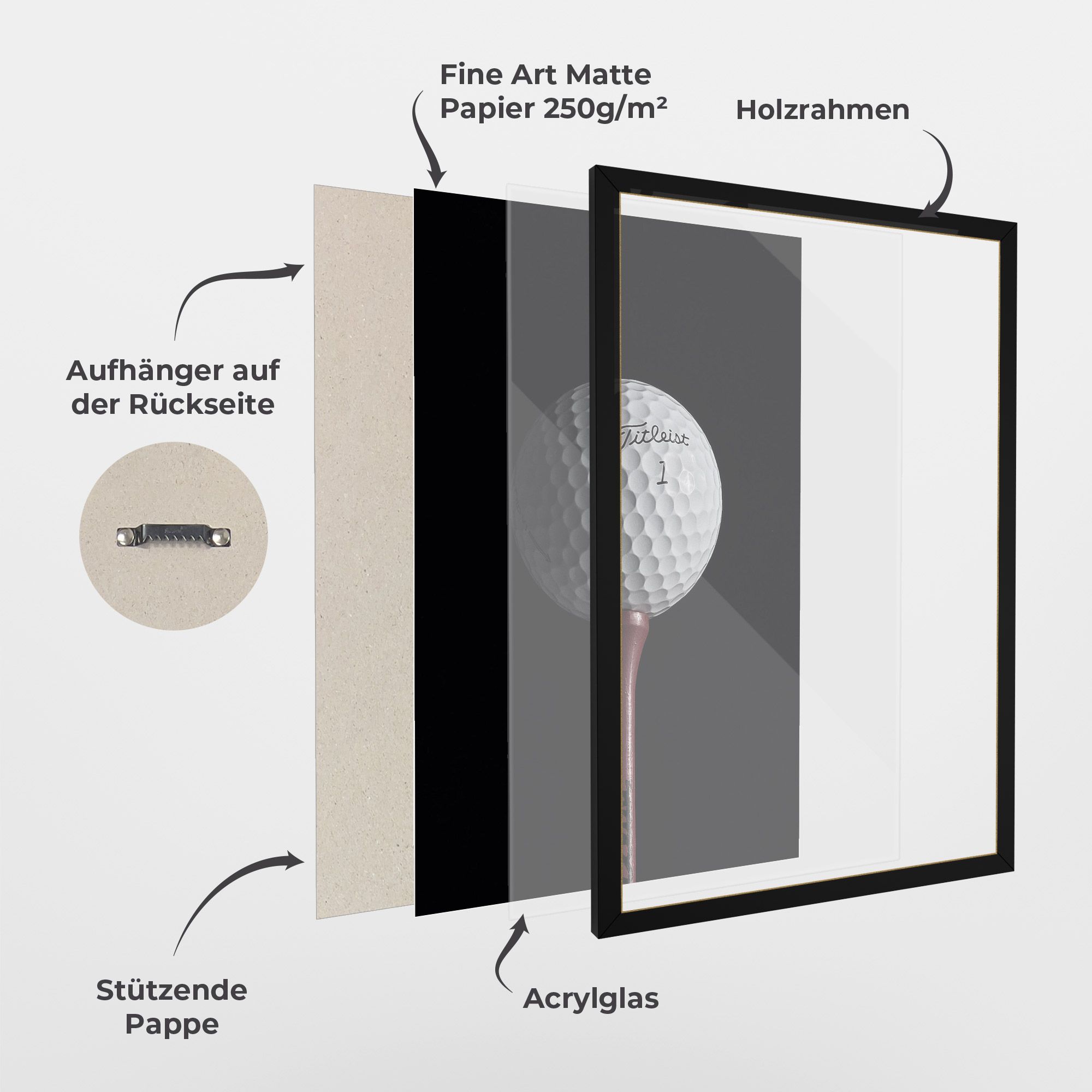 White Golf Ball On Black mockup 1