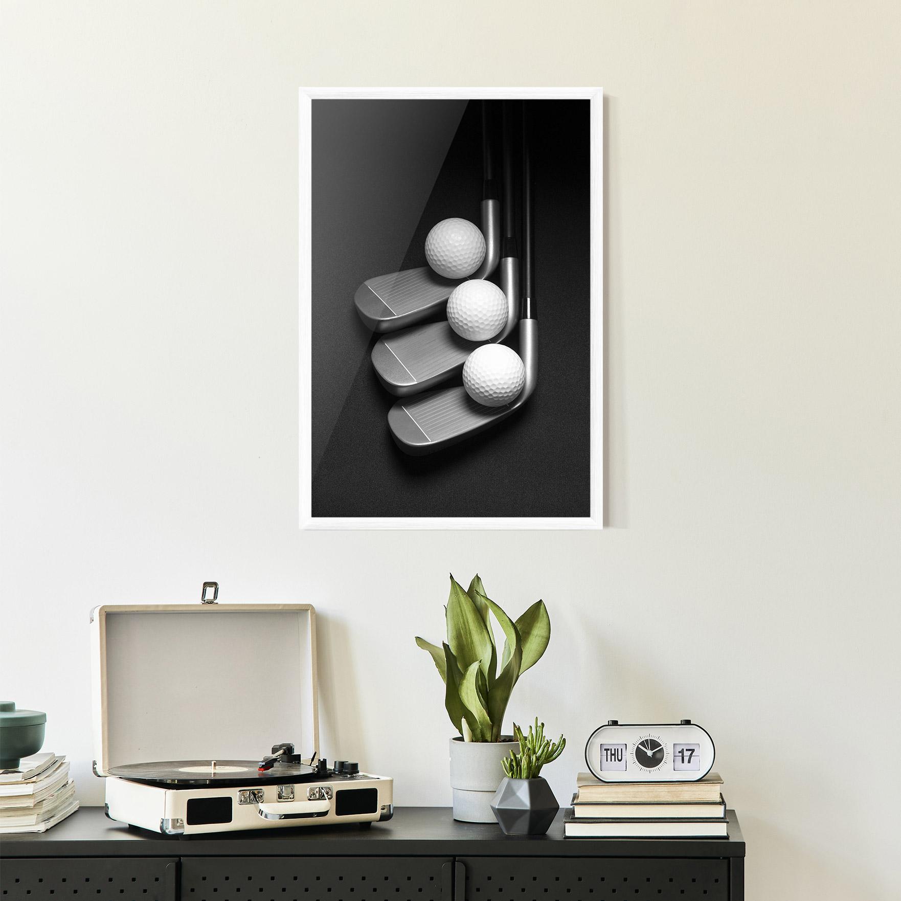 Gerahmte Poster 3 Golf Balls mockup 2