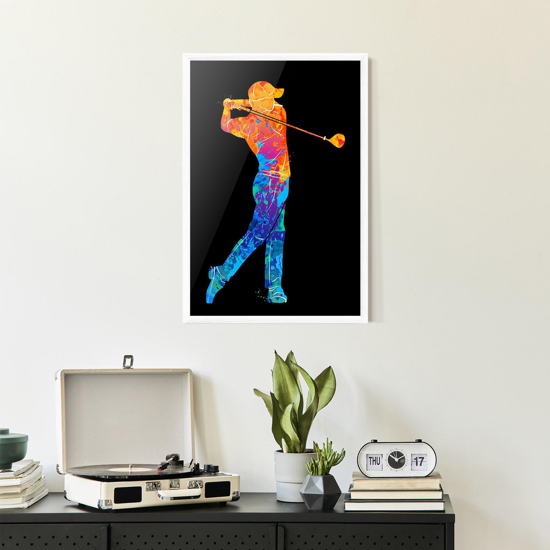 Gerahmte Poster Color Mix Golf mockup 2