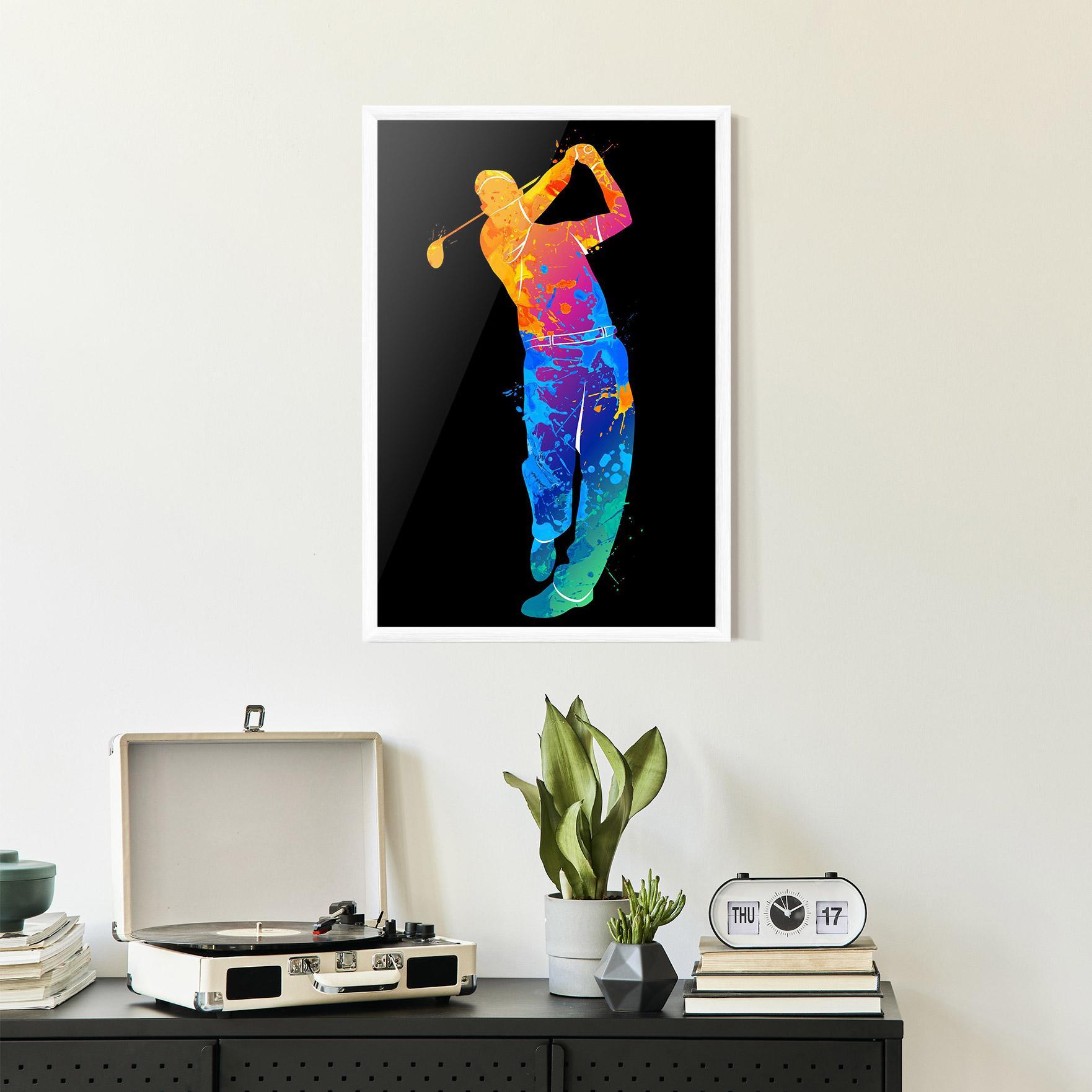 Gerahmte Poster Golf Color Art mockup 2