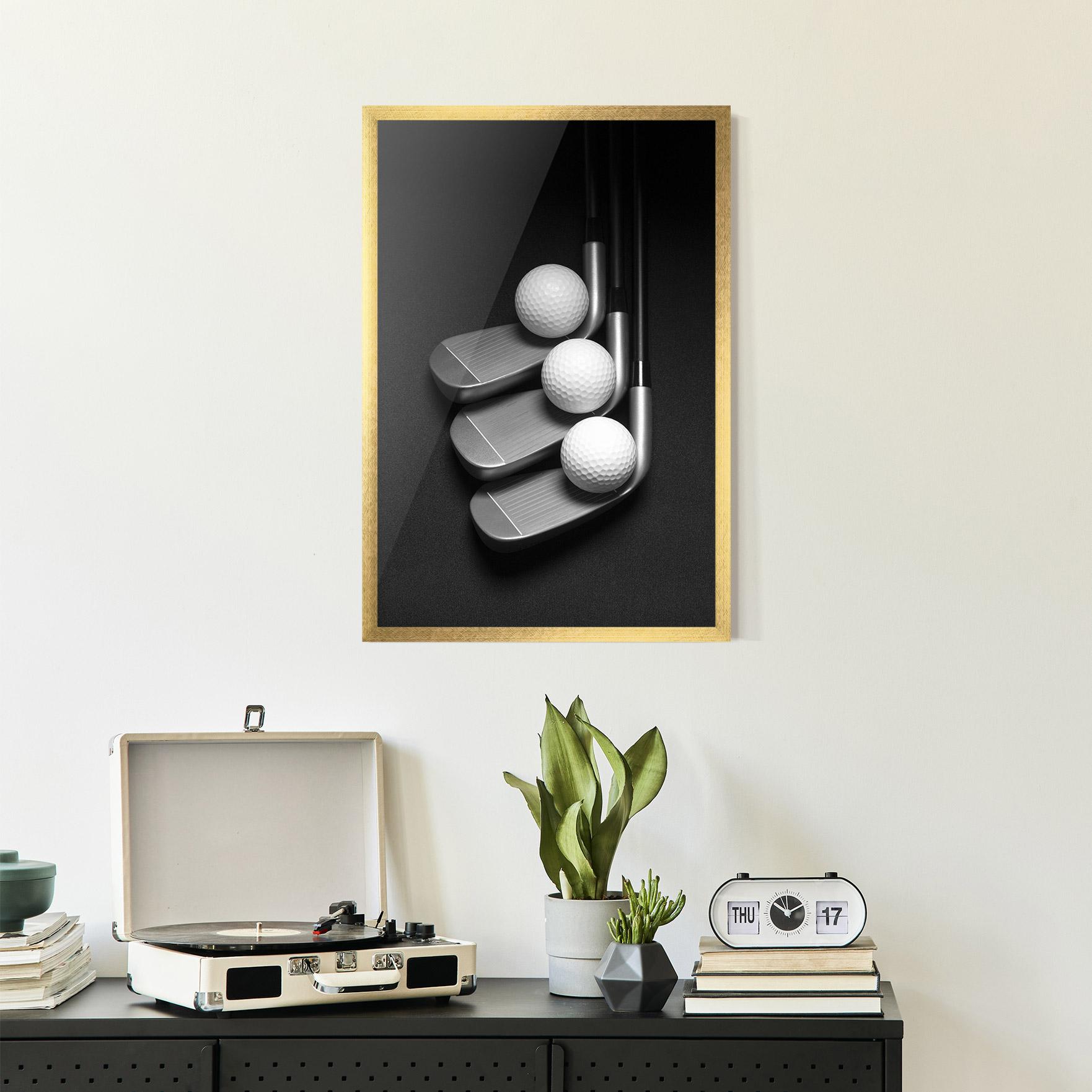 Gerahmte Poster 3 Golf Balls mockup 2