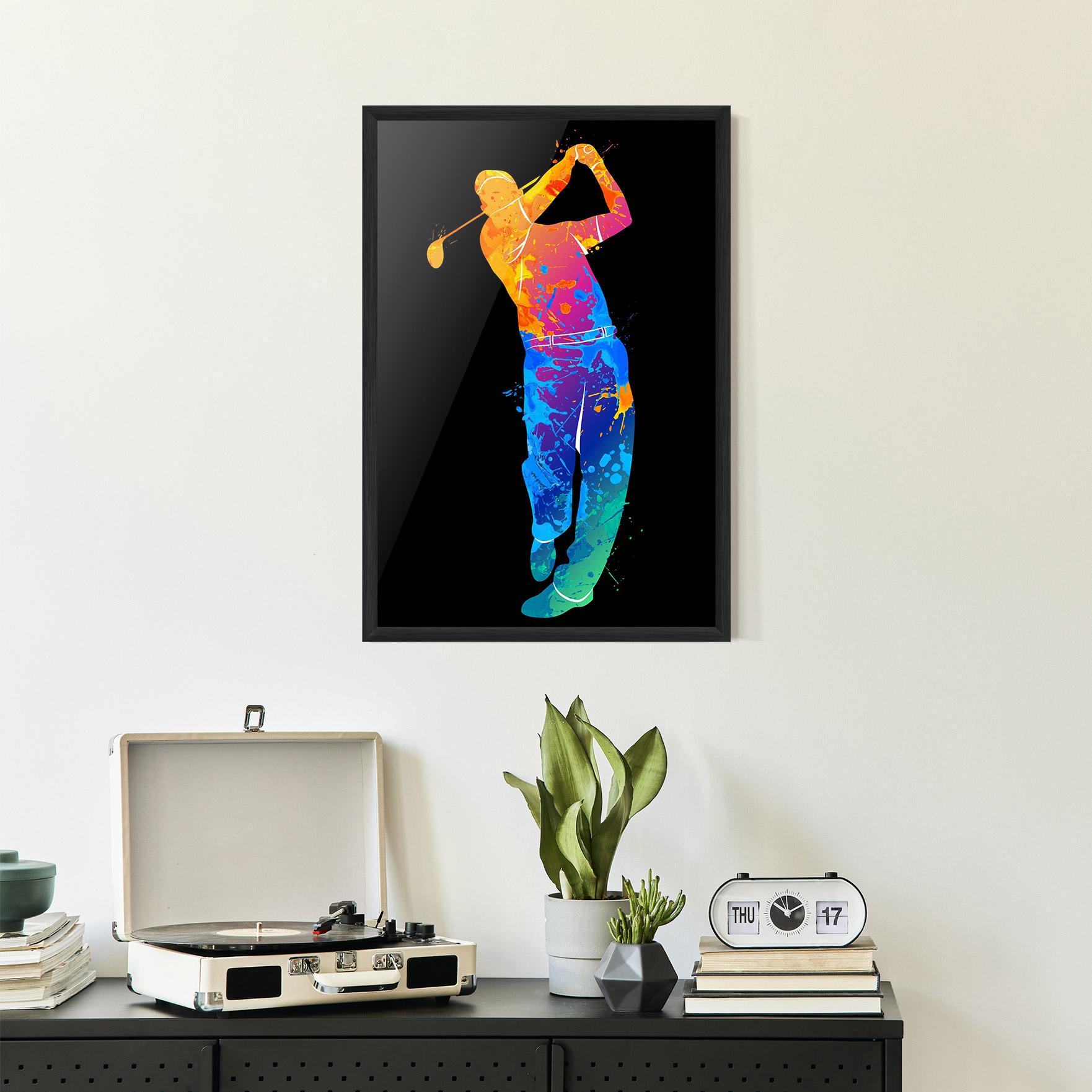 Gerahmte Poster Golf Color Art mockup 2