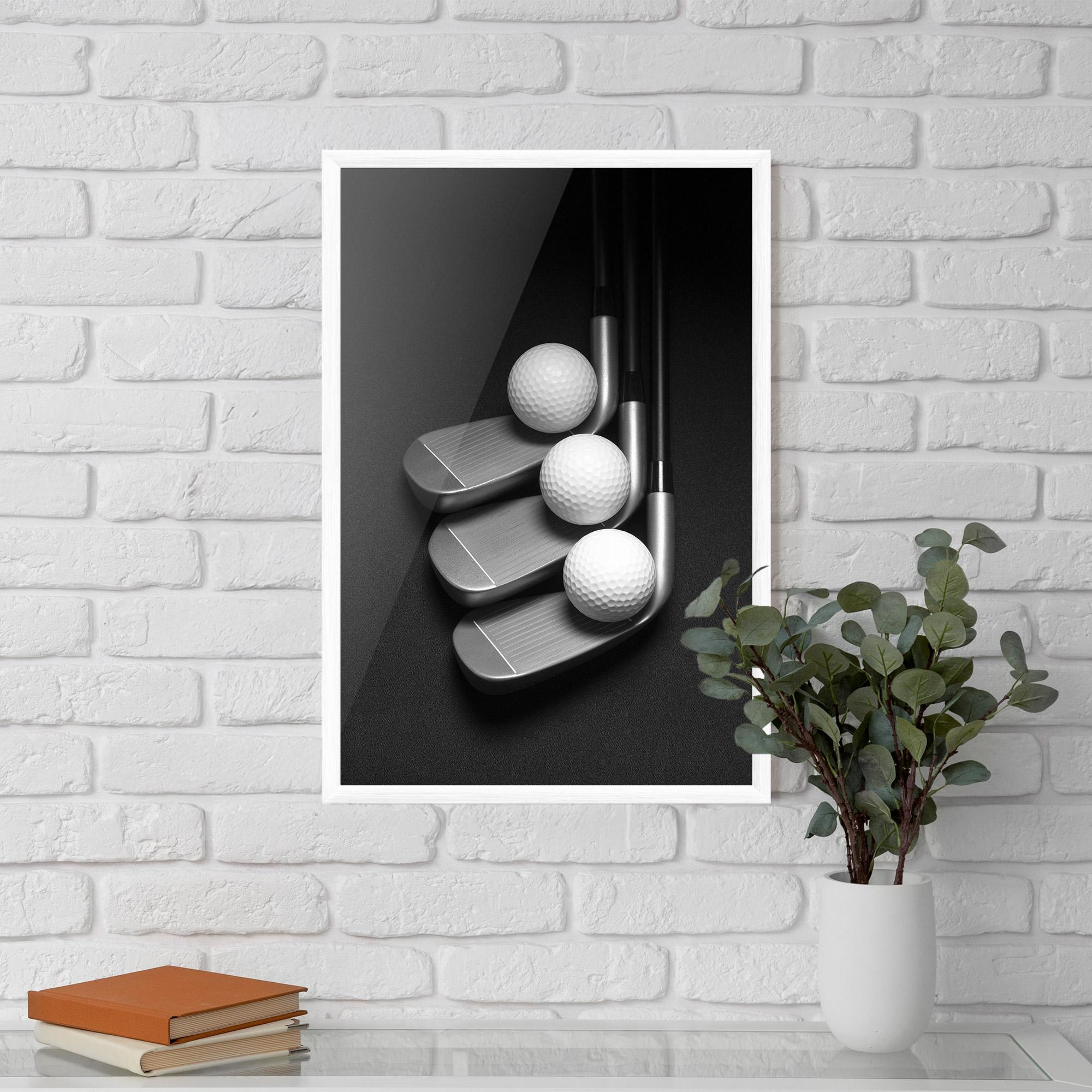 Gerahmte Poster 3 Golf Balls mockup 5