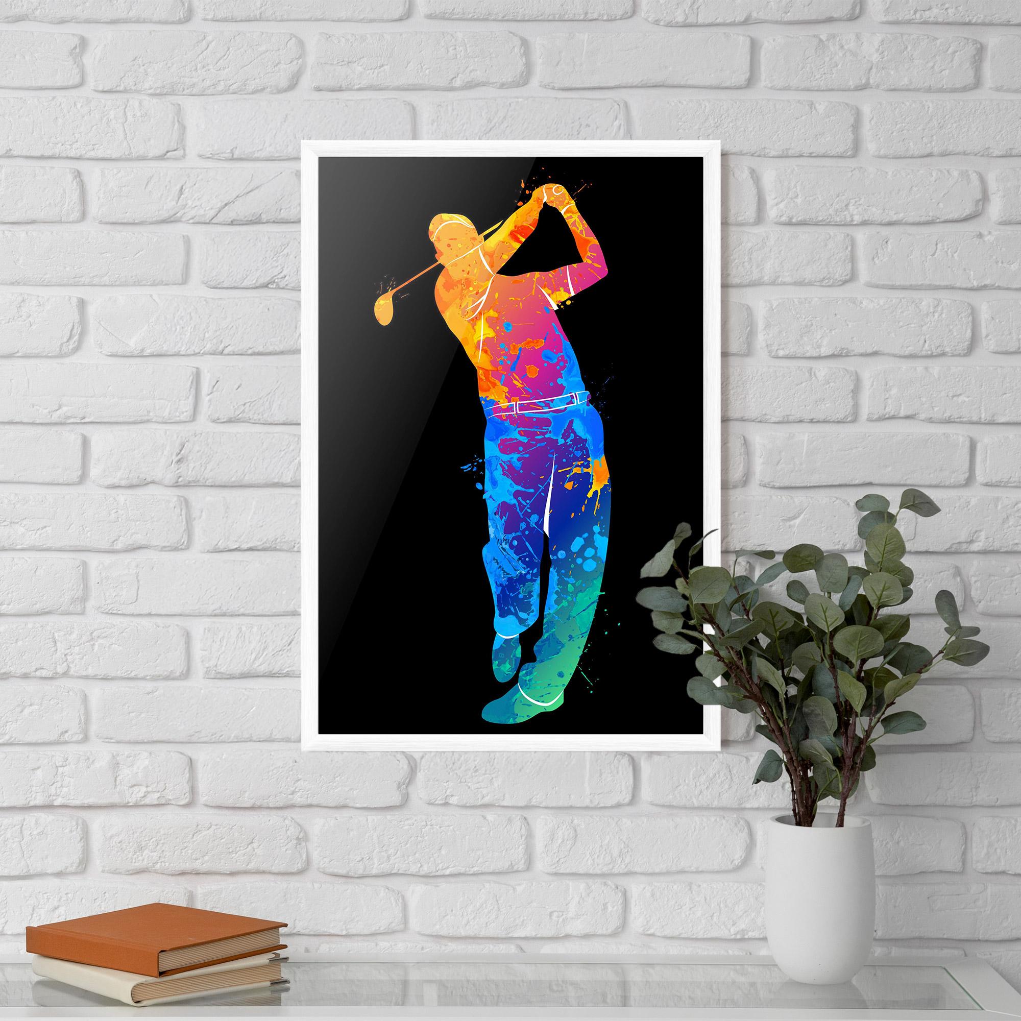 Gerahmte Poster Golf Color Art mockup 5