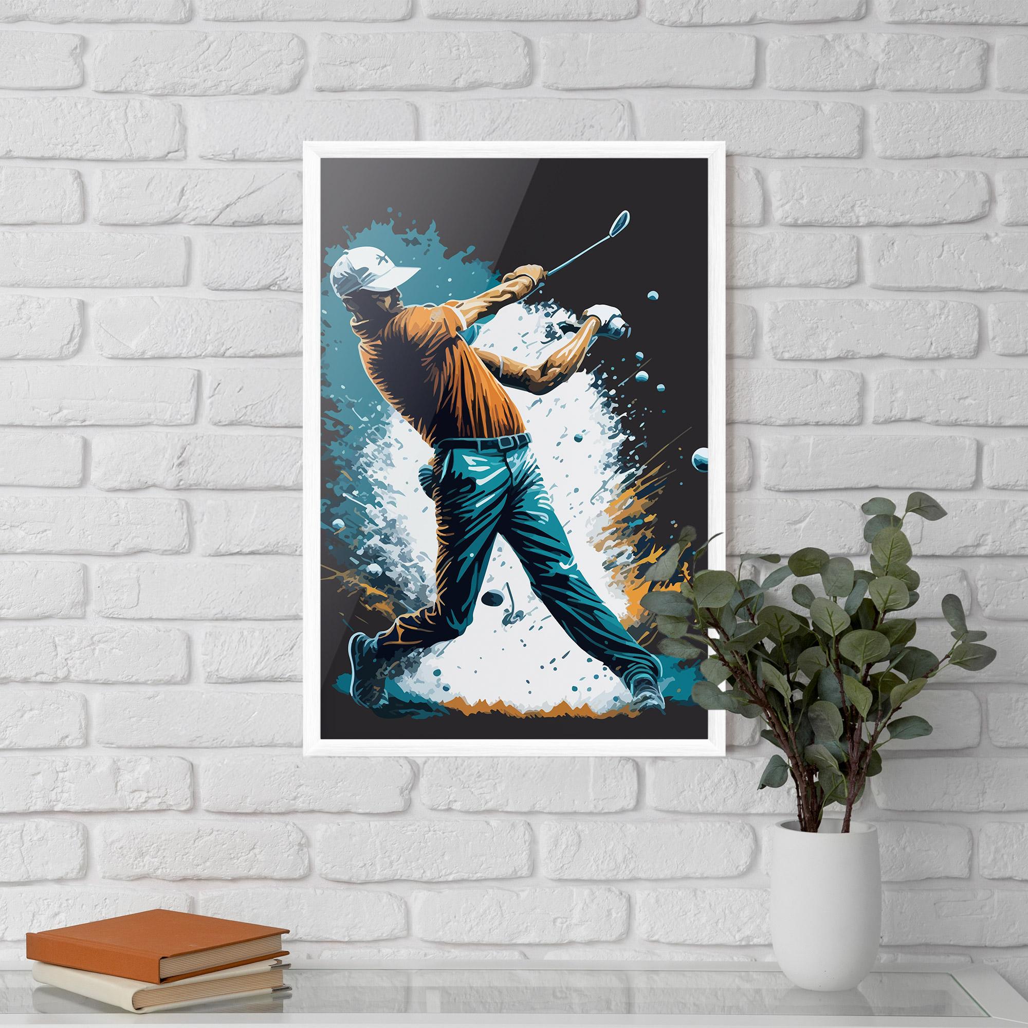 Gerahmte Poster Golf On Grey mockup 5