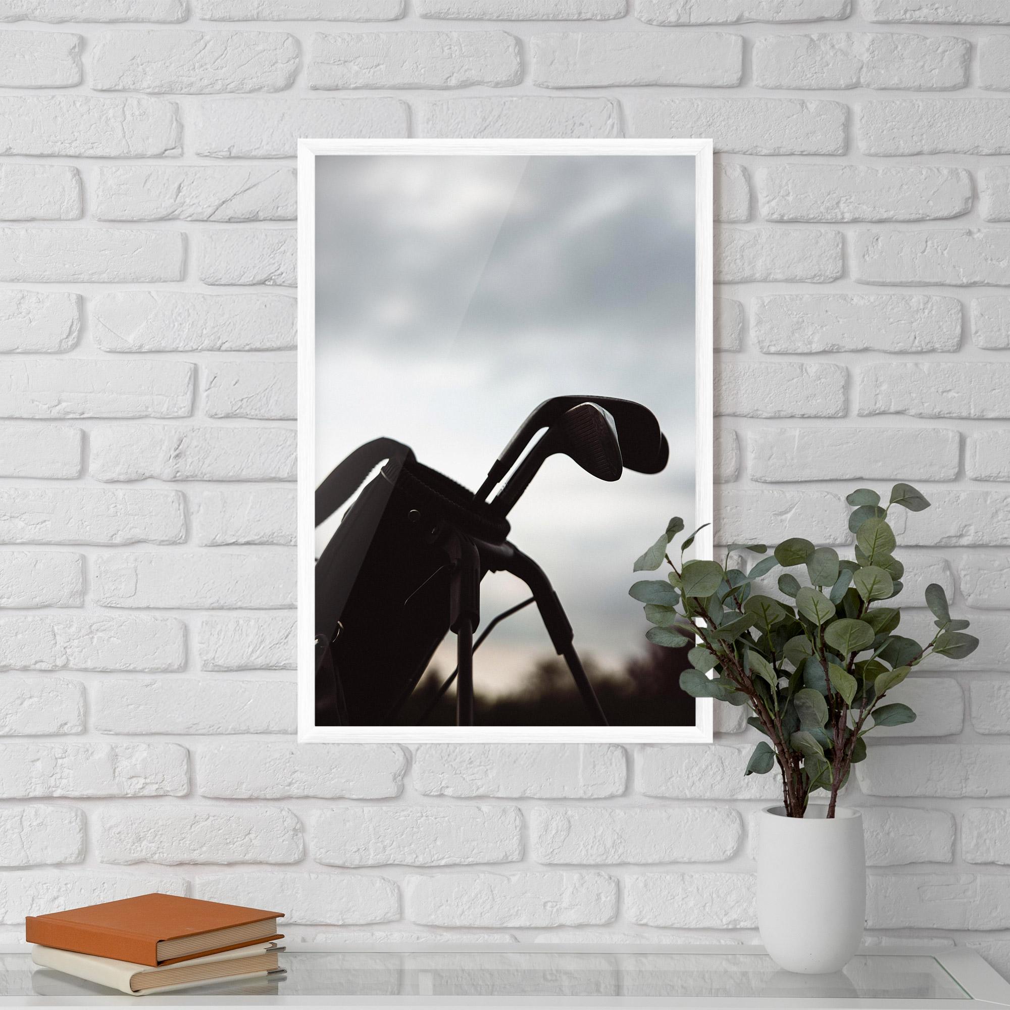 Gerahmte Poster Golf Set Shilouette mockup 5