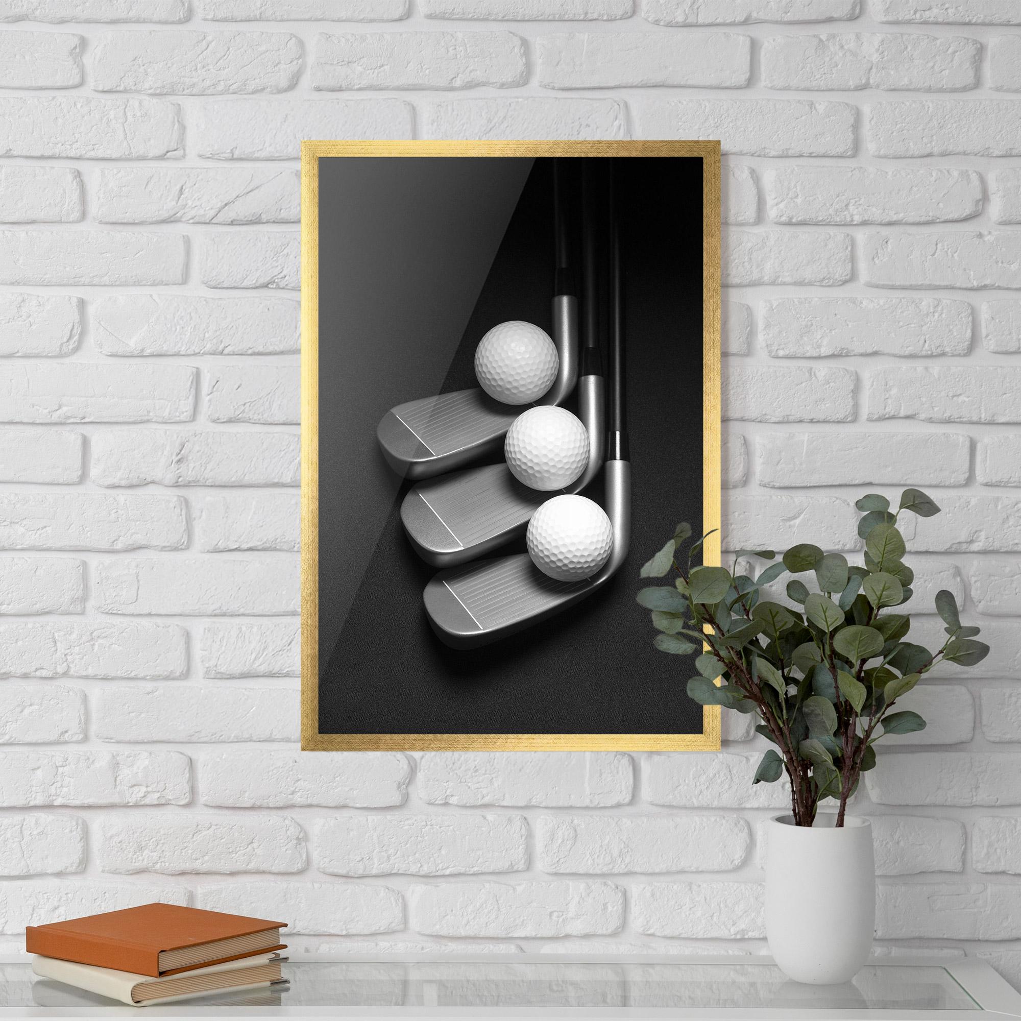 Gerahmte Poster 3 Golf Balls mockup 5