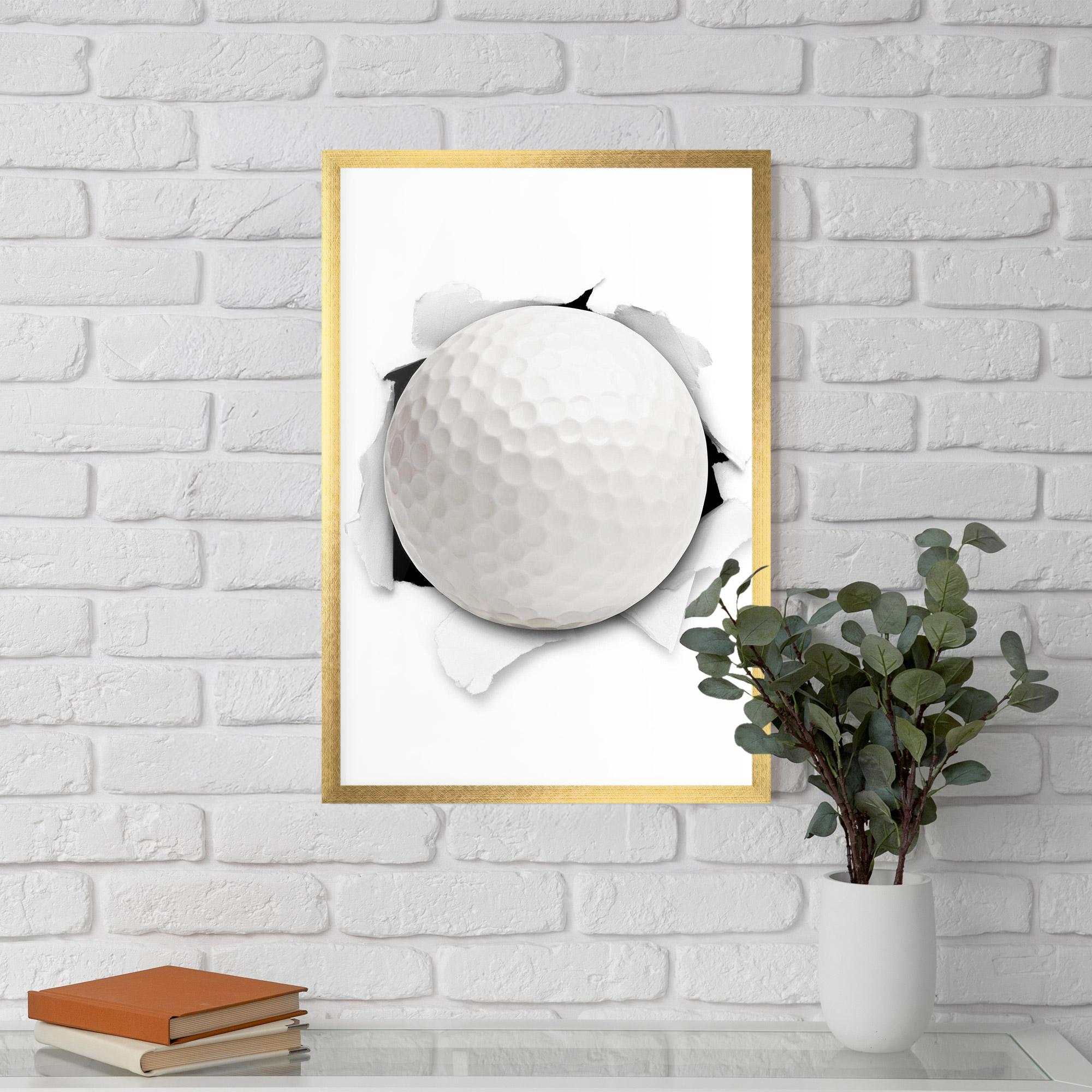 Gerahmte Poster Golf Ball Bursting Hole mockup 5