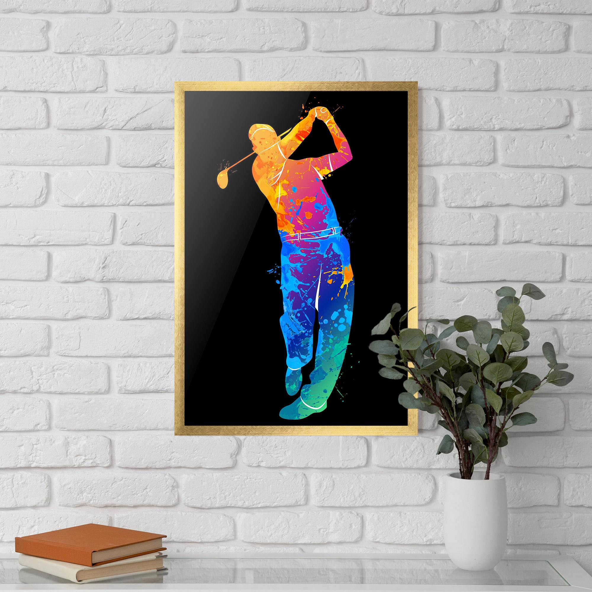 Gerahmte Poster Golf Color Art mockup 5