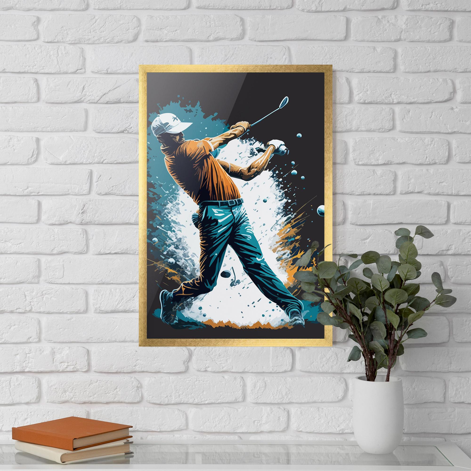 Gerahmte Poster Golf On Grey mockup 5