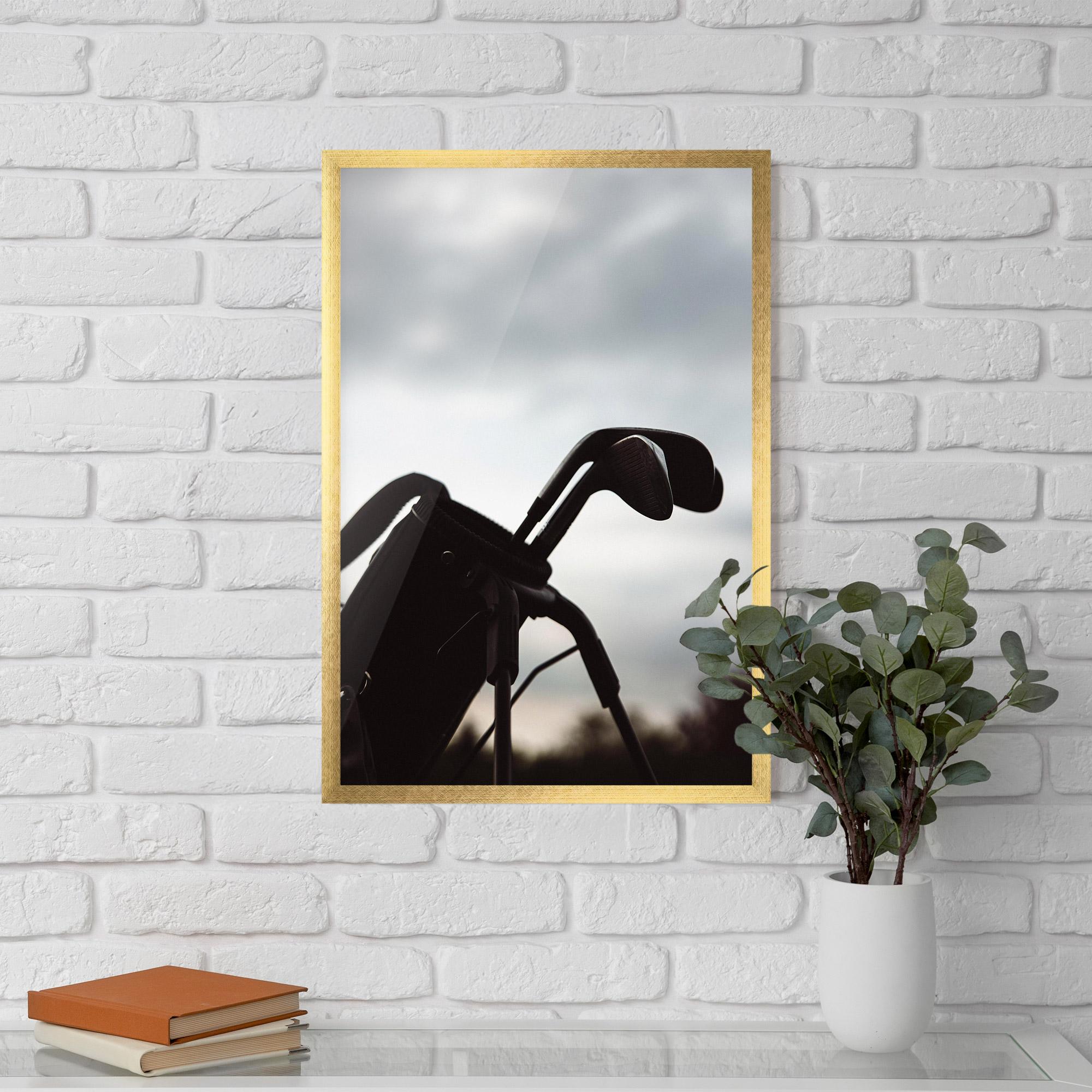Gerahmte Poster Golf Set Shilouette mockup 5