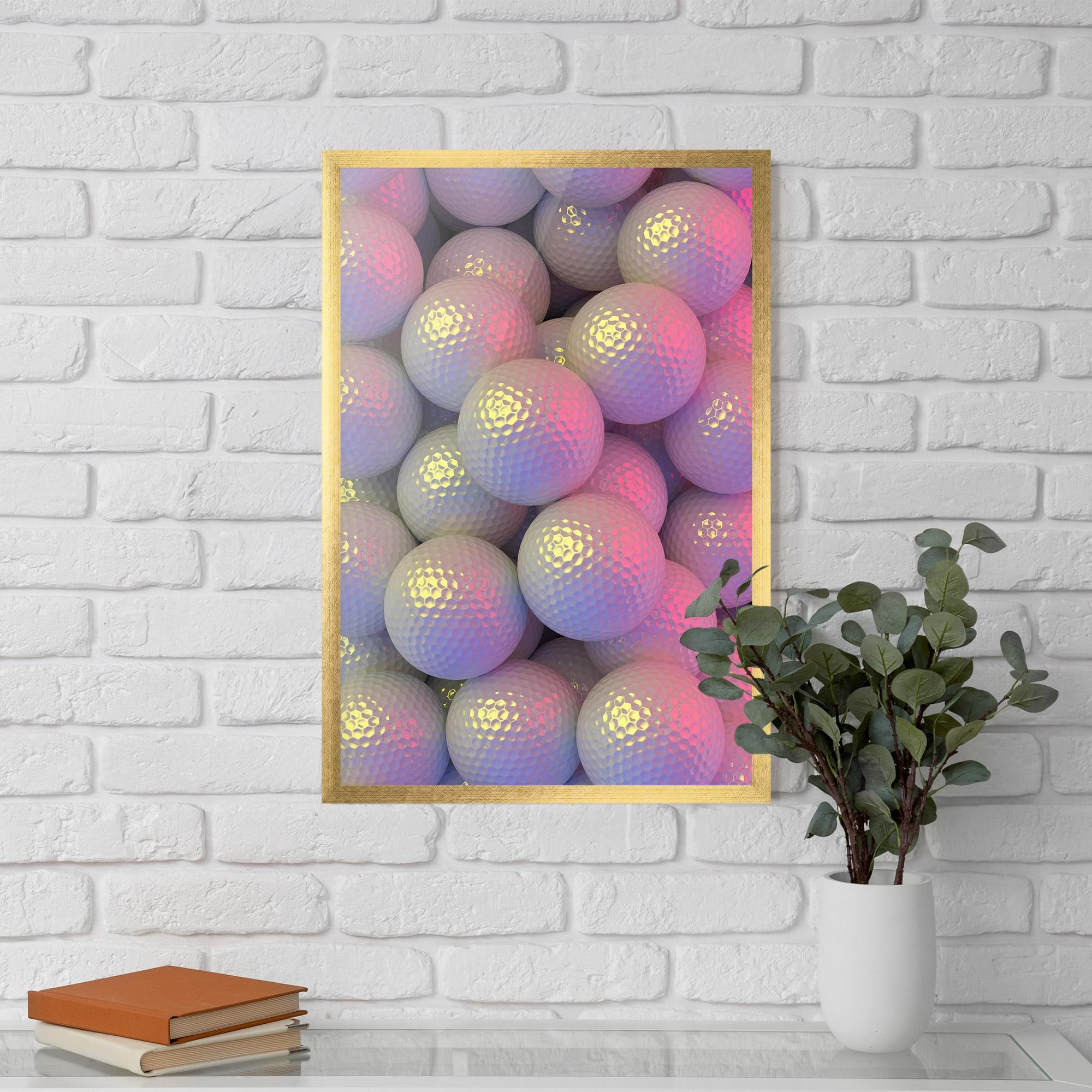 Gerahmte Poster Purple Light Golf Ball mockup 5