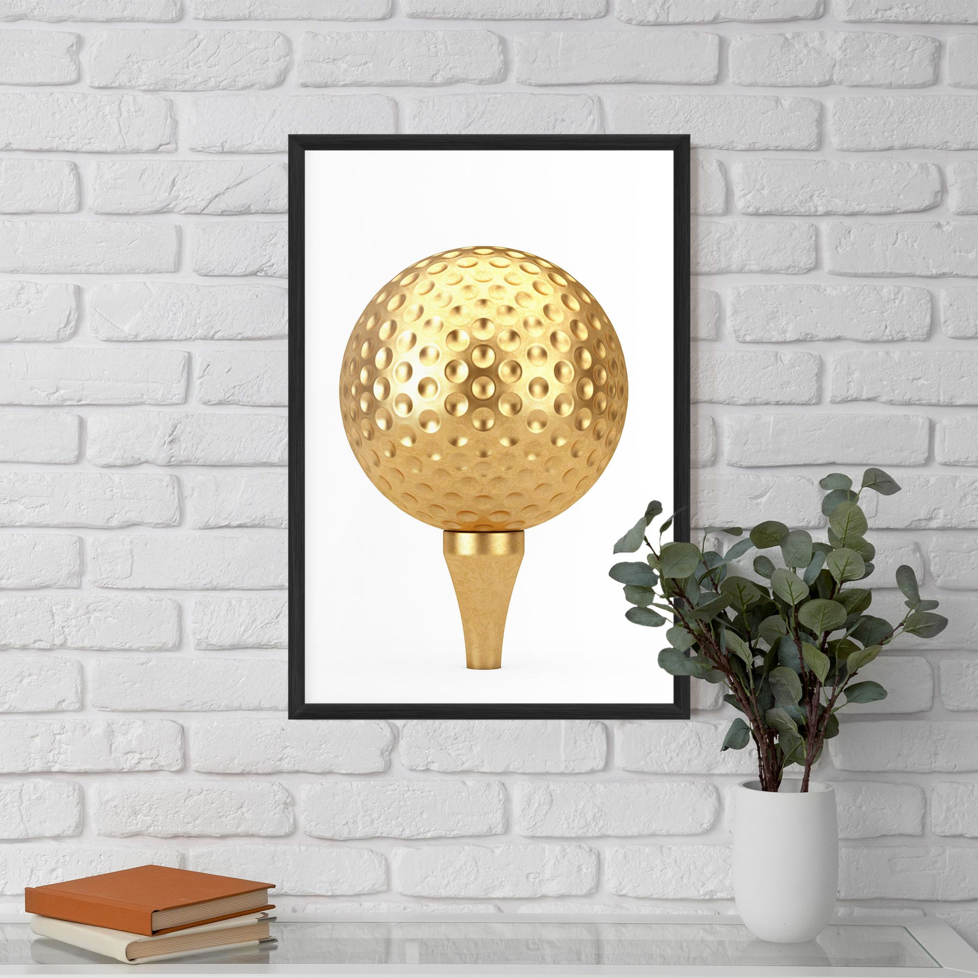 Golden Golf Ball mockup 5