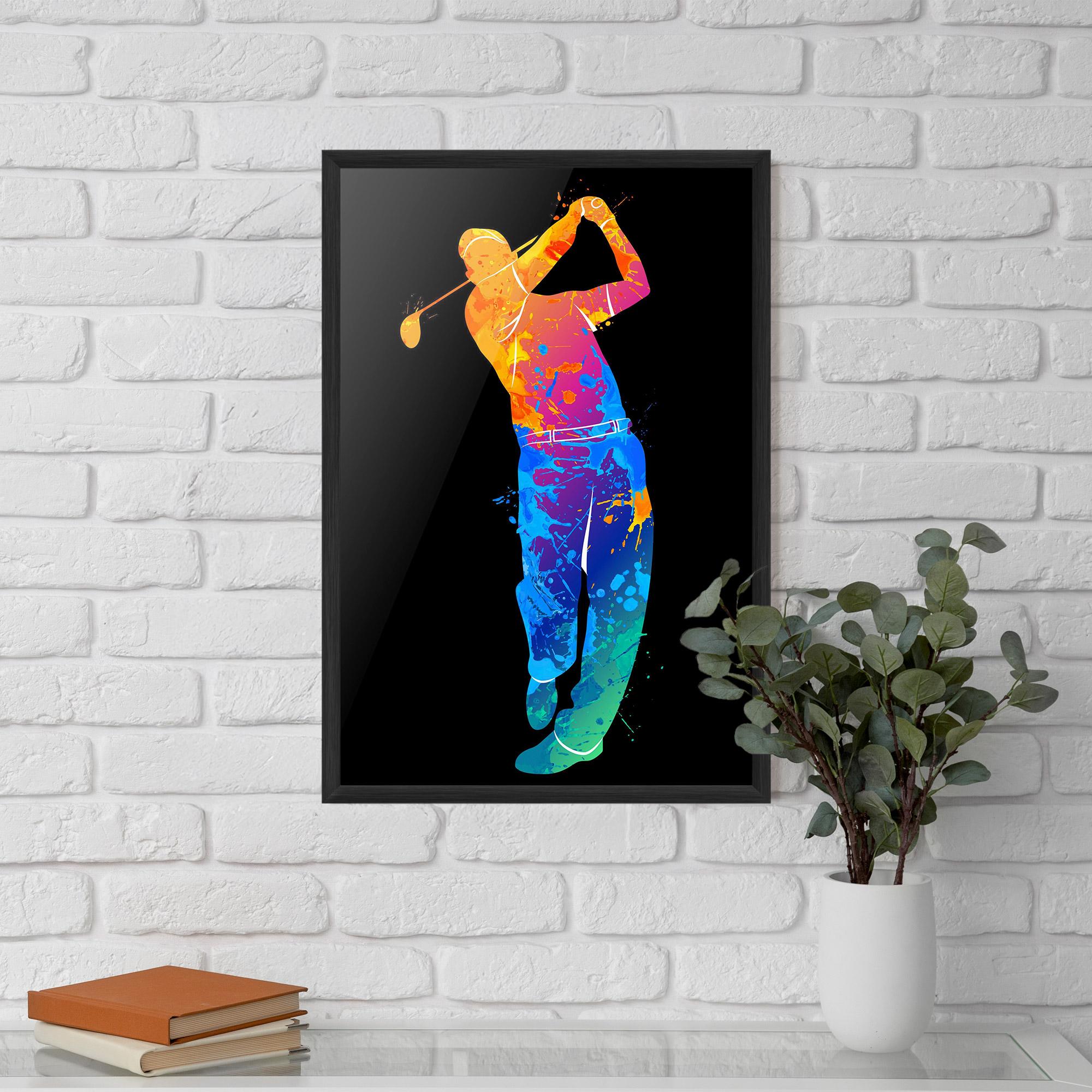 Gerahmte Poster Golf Color Art mockup 5
