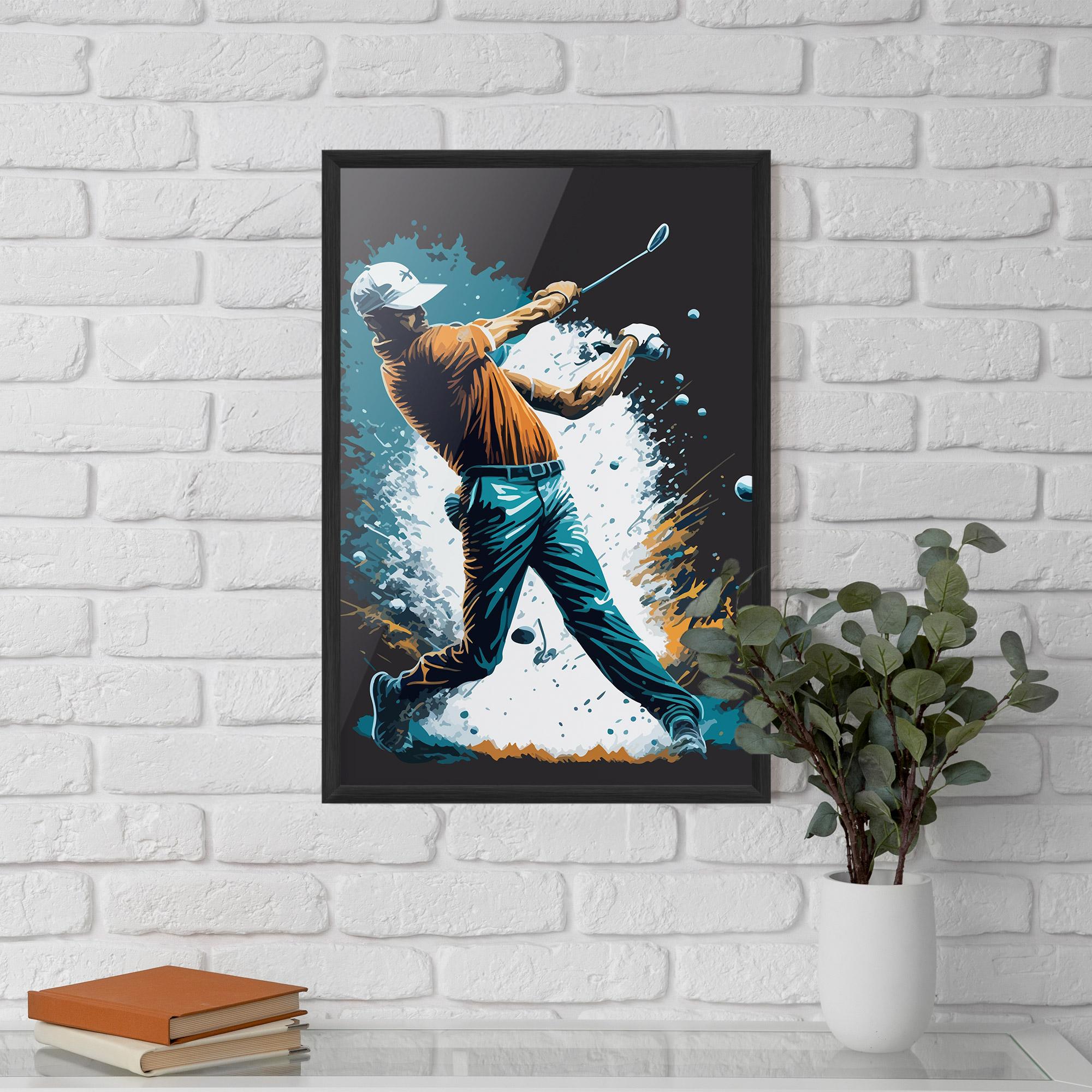 Gerahmte Poster Golf On Grey mockup 5