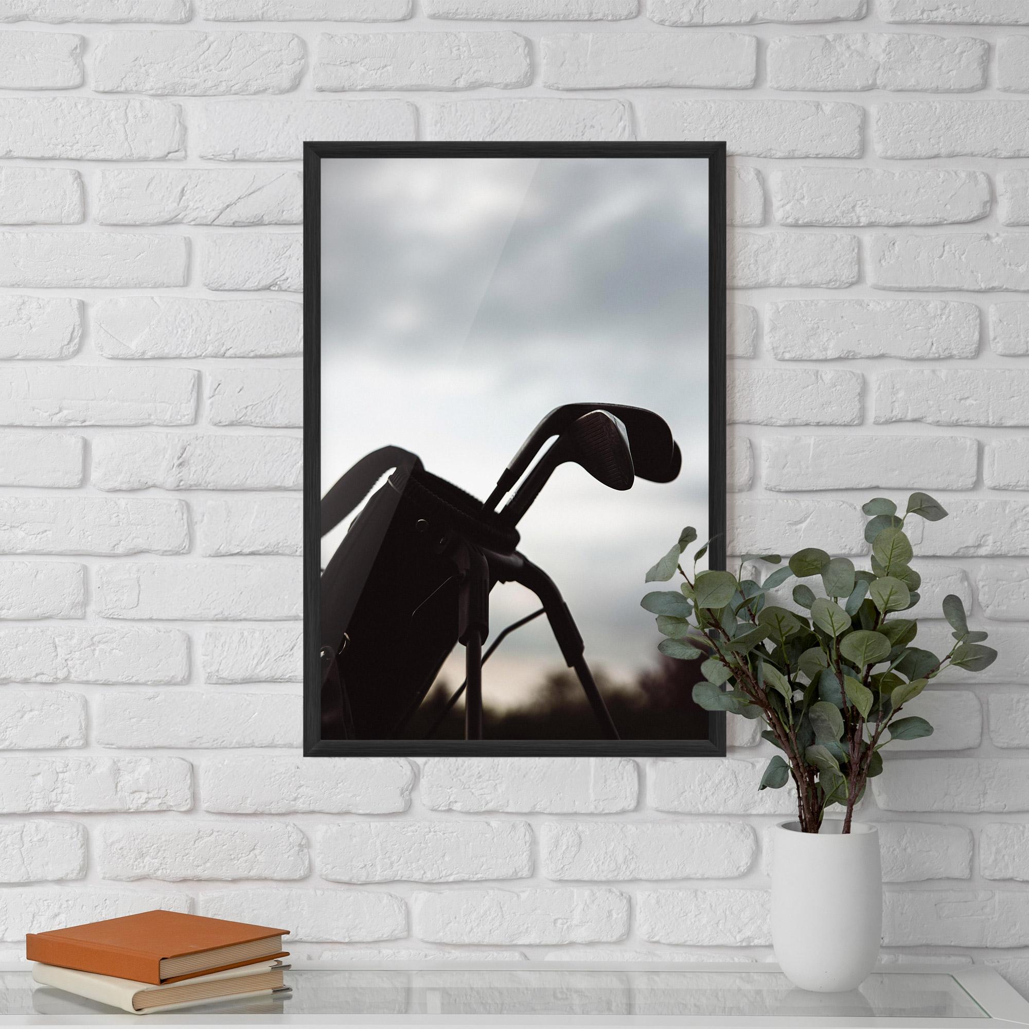 Gerahmte Poster Golf Set Shilouette mockup 5