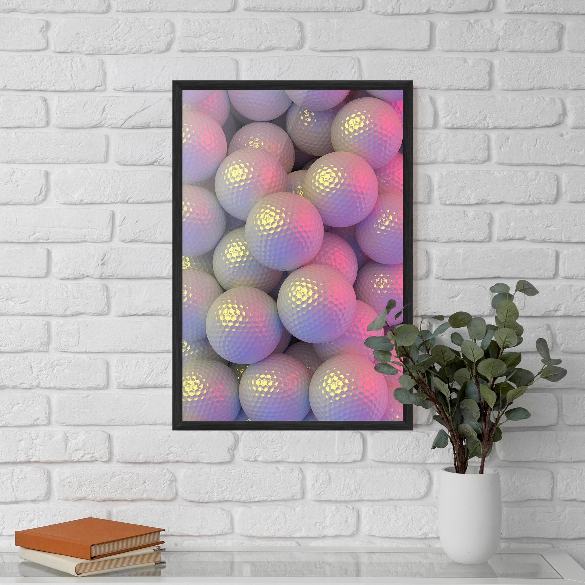 Gerahmte Poster Purple Light Golf Ball mockup 5
