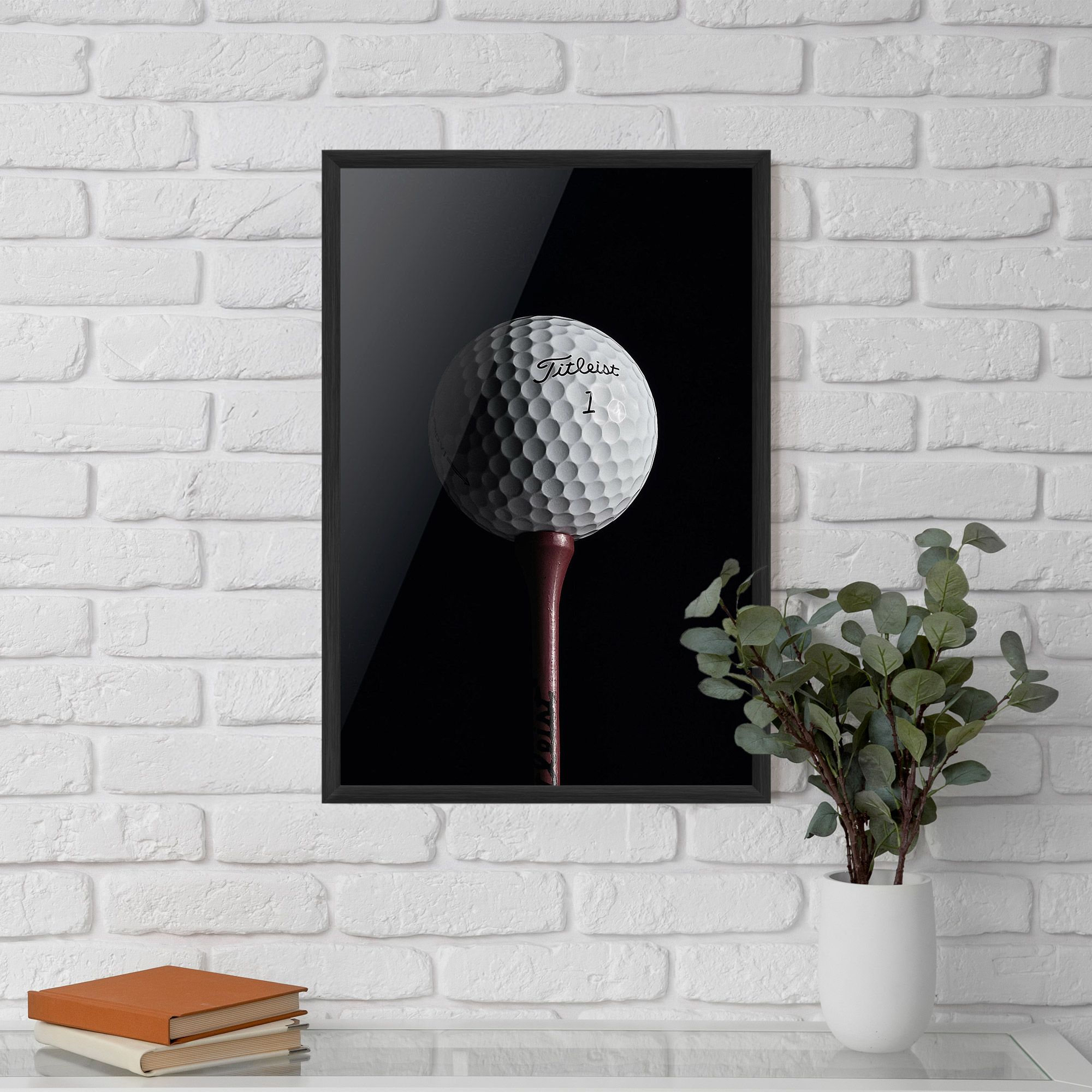 White Golf Ball On Black mockup 5