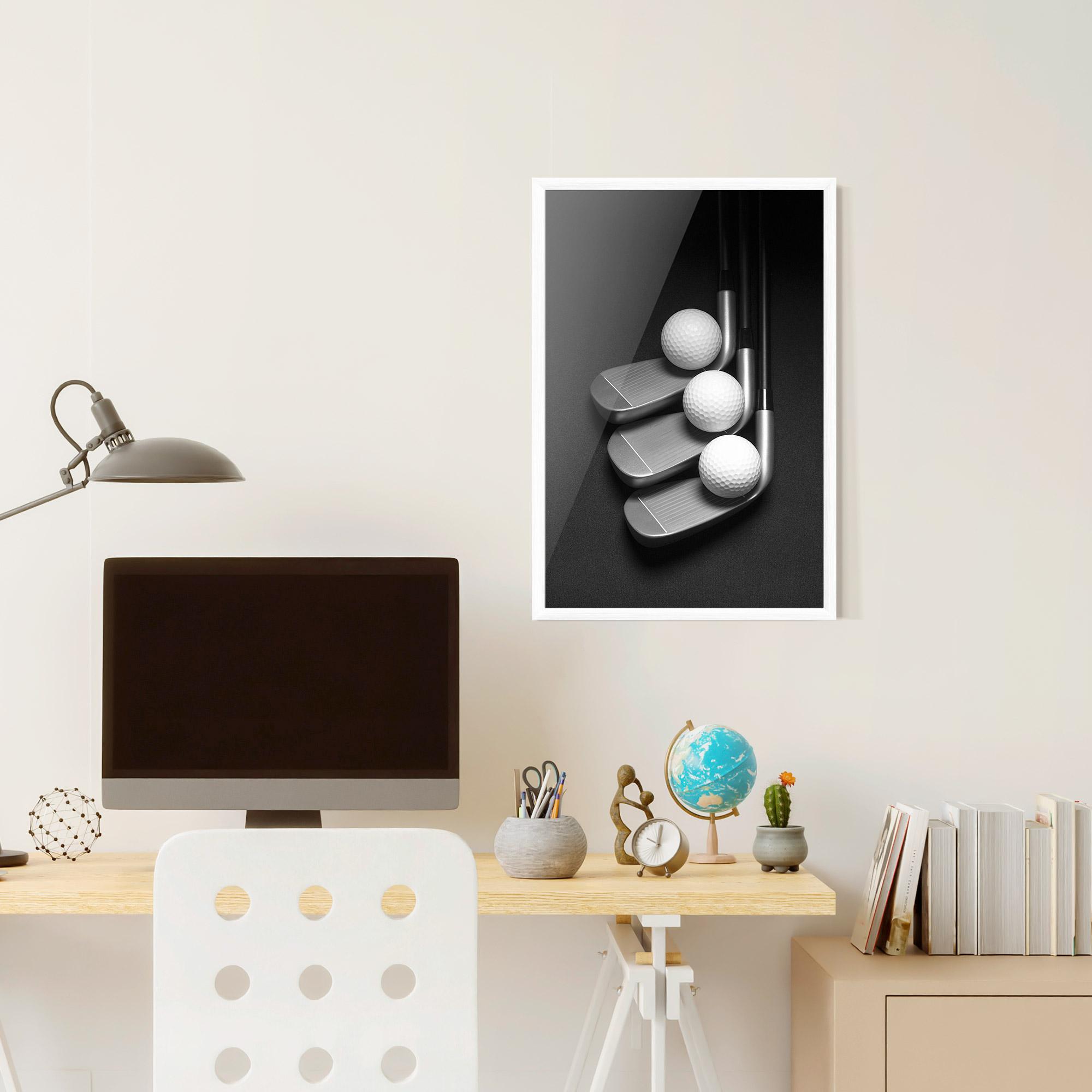Gerahmte Poster 3 Golf Balls mockup 6
