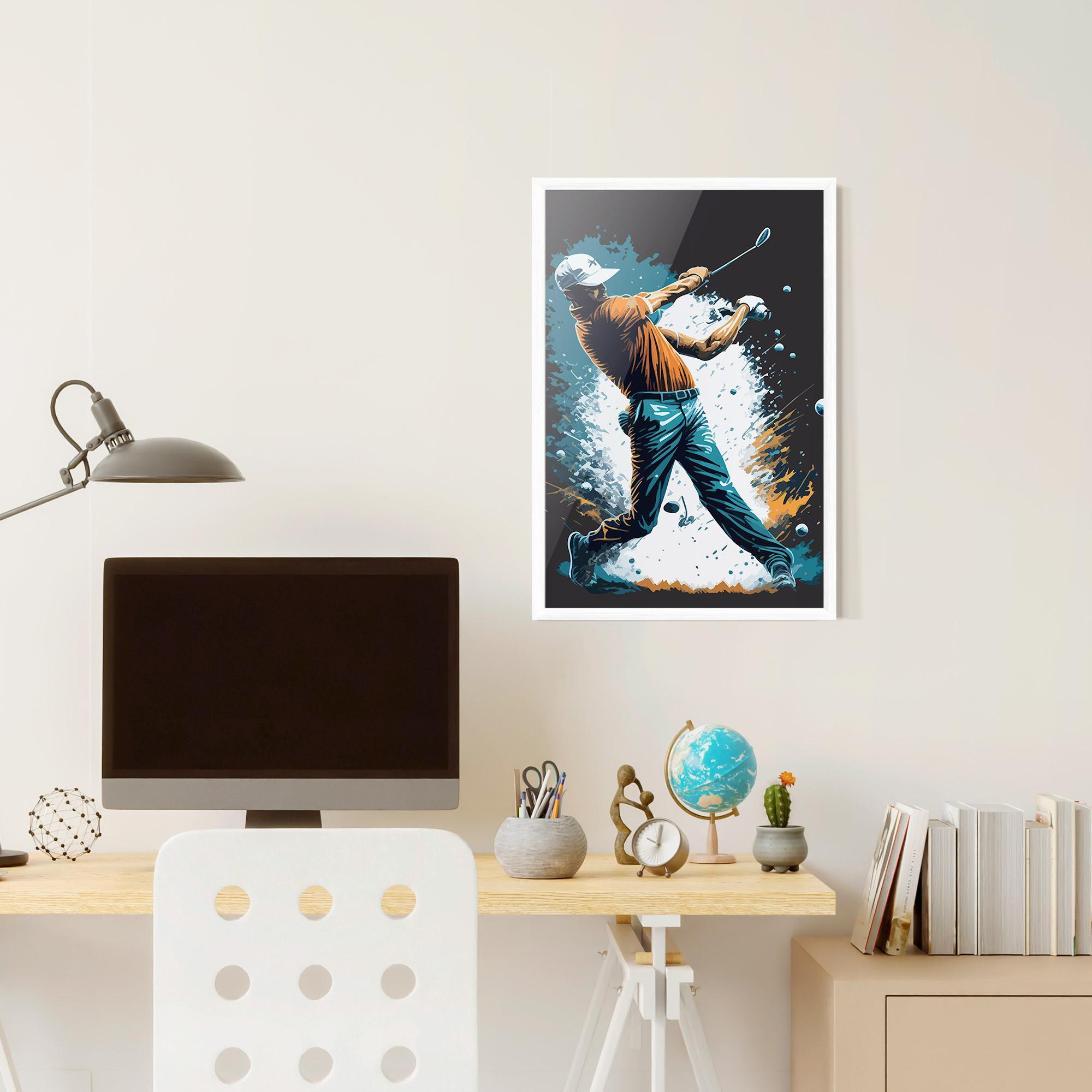 Gerahmte Poster Golf On Grey mockup 6