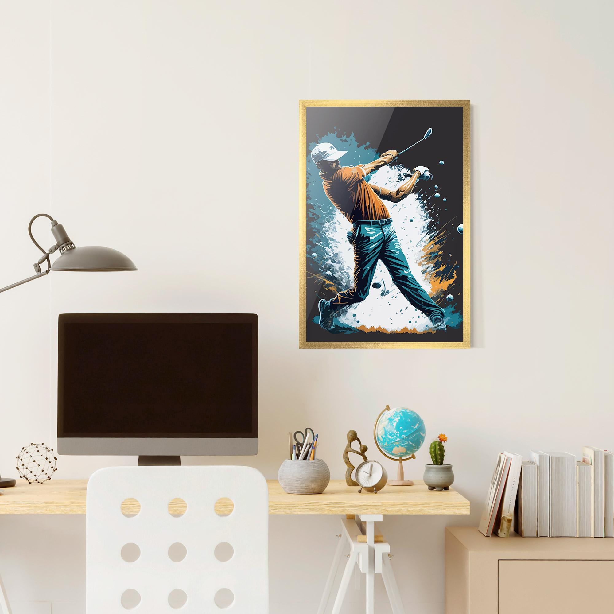 Gerahmte Poster Golf On Grey mockup 6