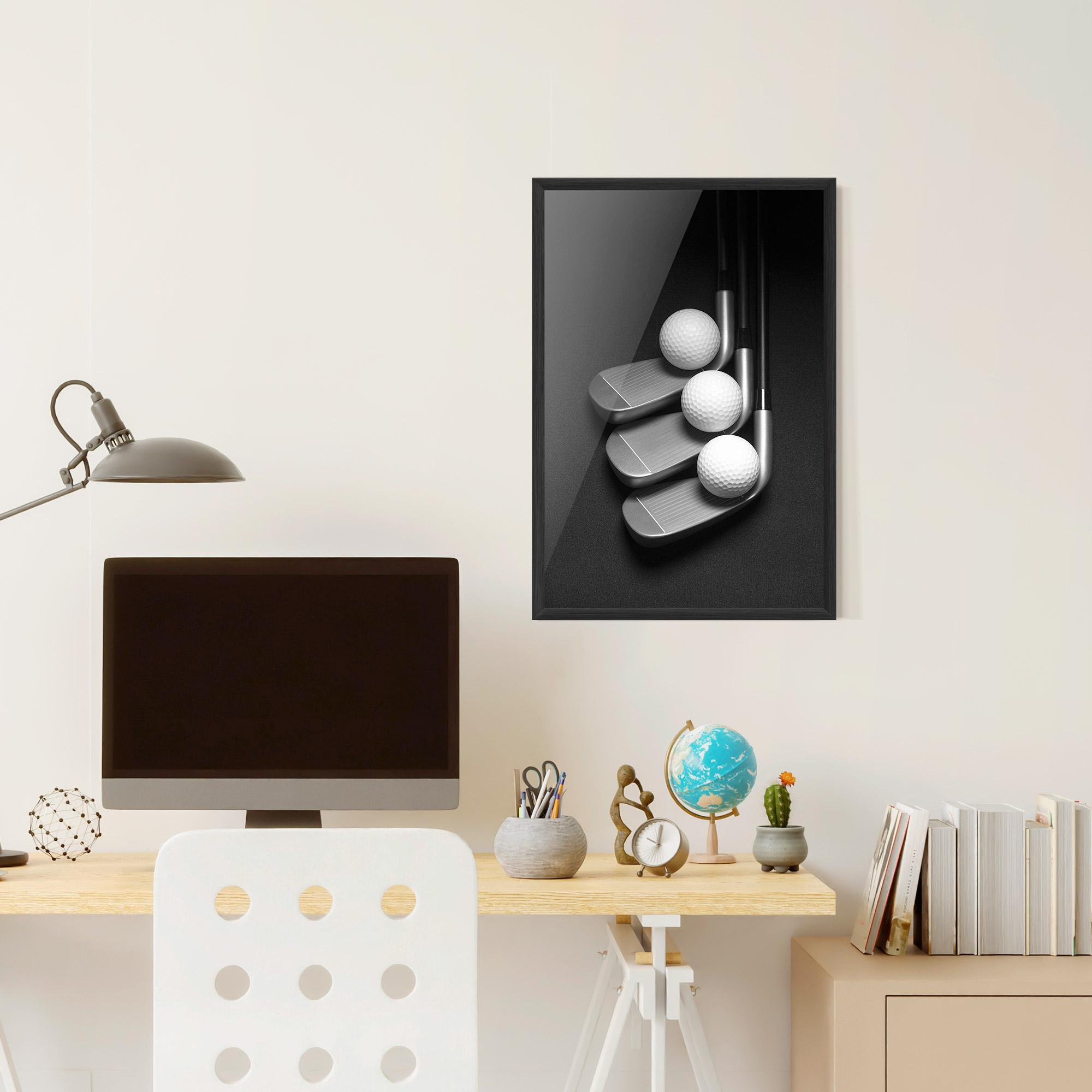 Gerahmte Poster 3 Golf Balls mockup 6