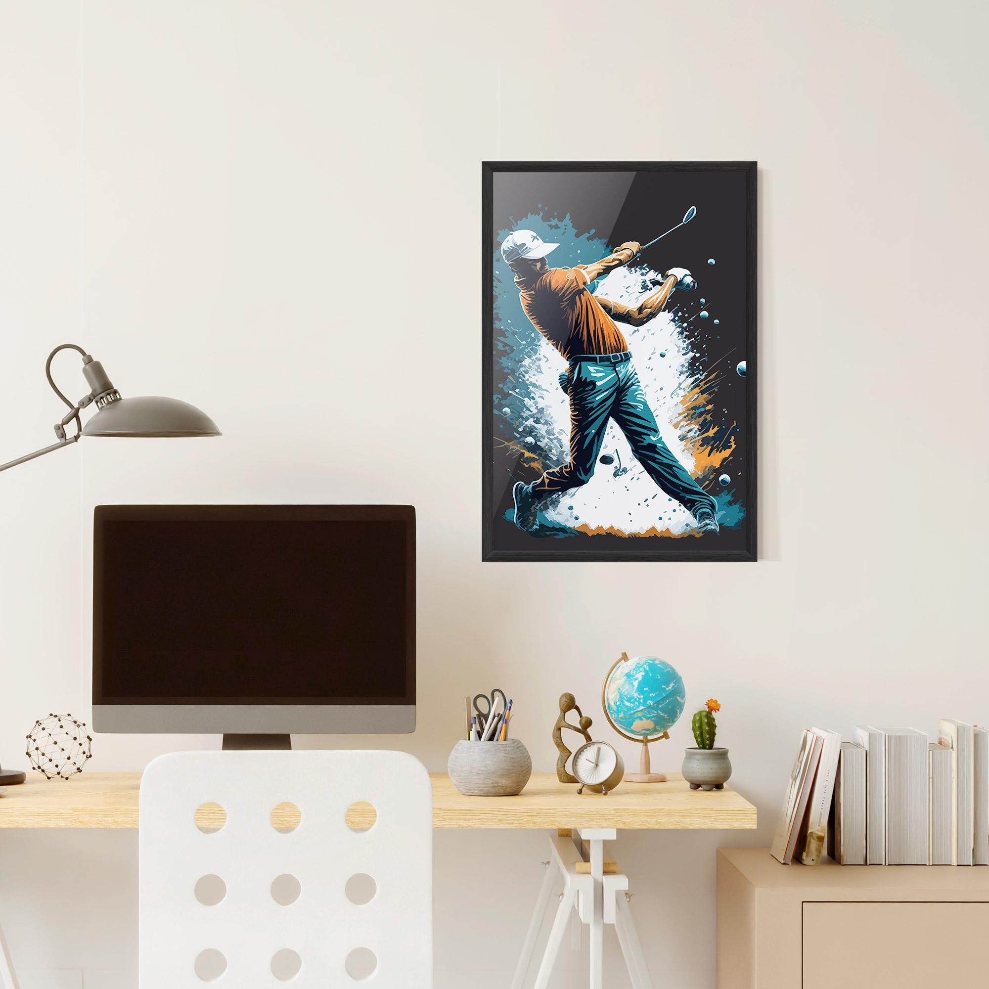 Gerahmte Poster Golf On Grey mockup 6