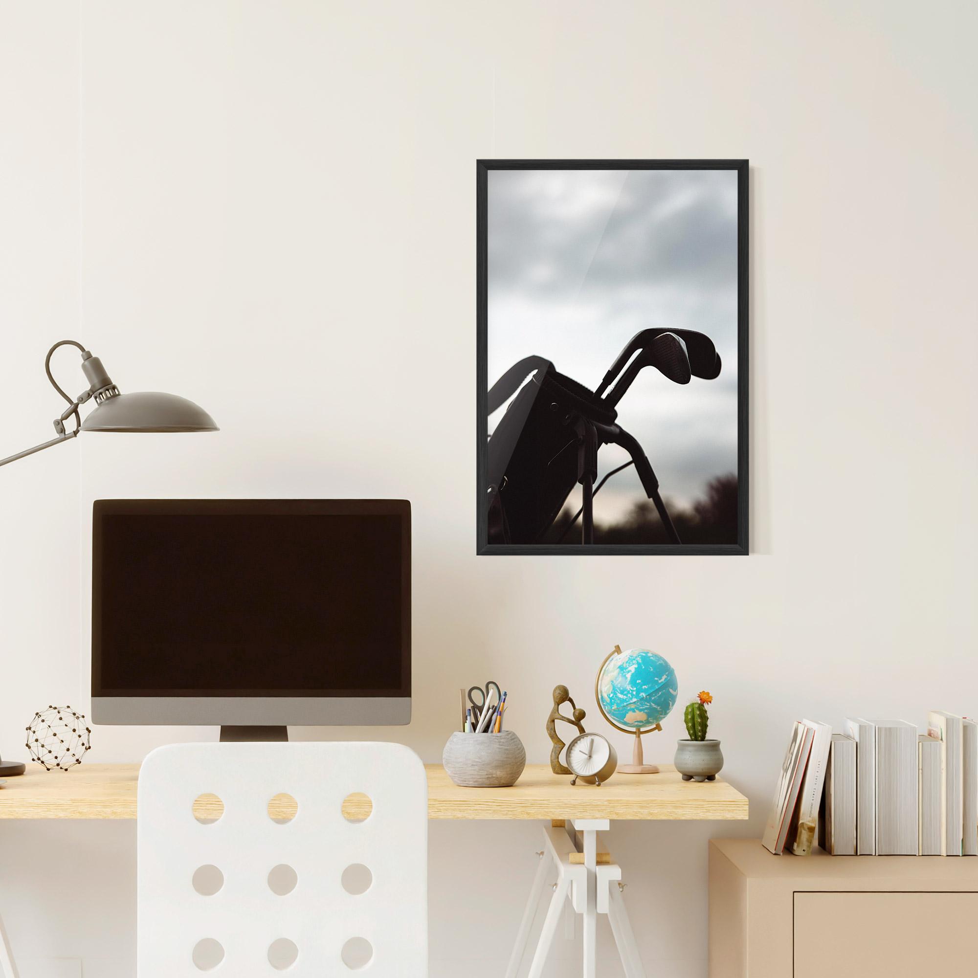 Gerahmte Poster Golf Set Shilouette mockup 6