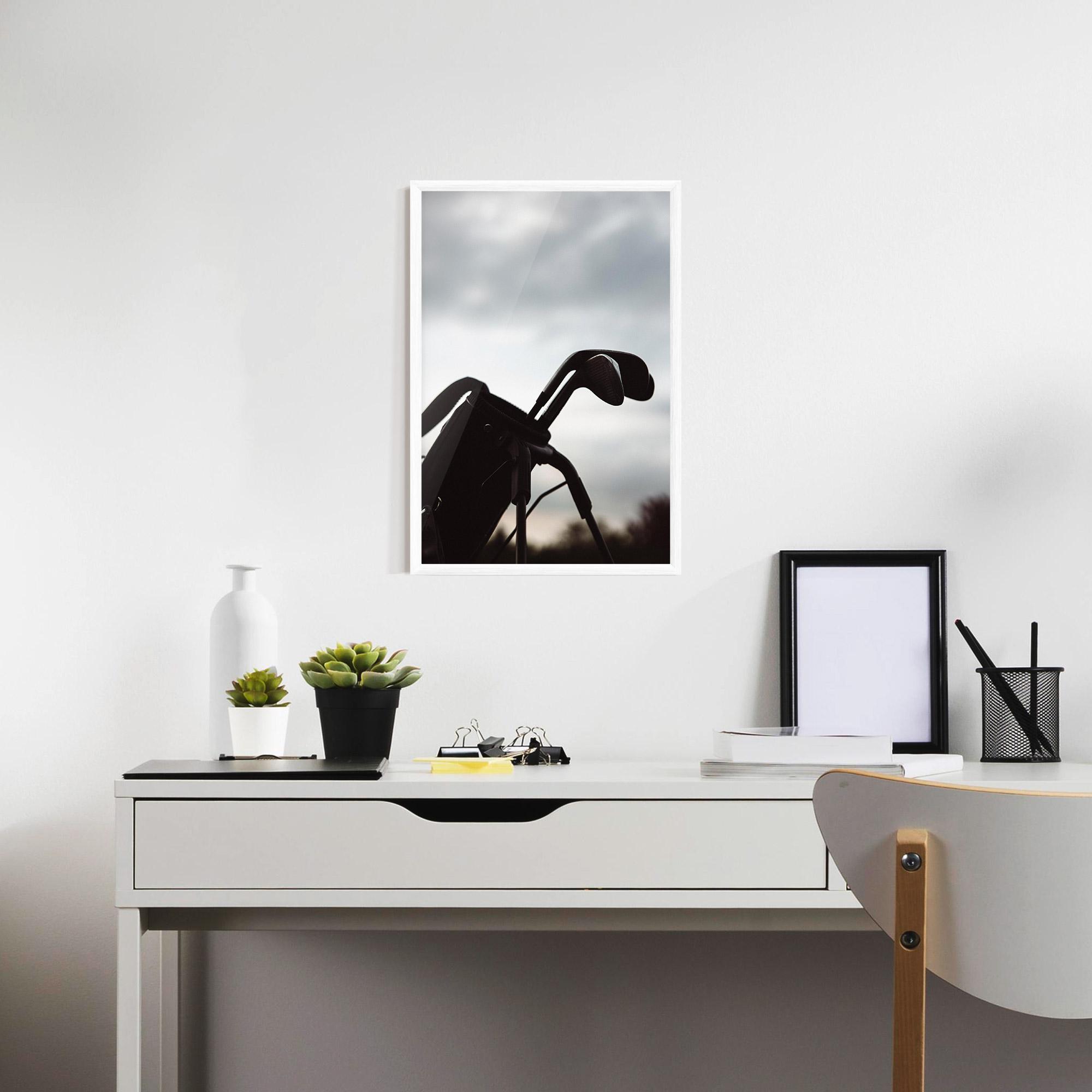 Gerahmte Poster Golf Set Shilouette mockup 7