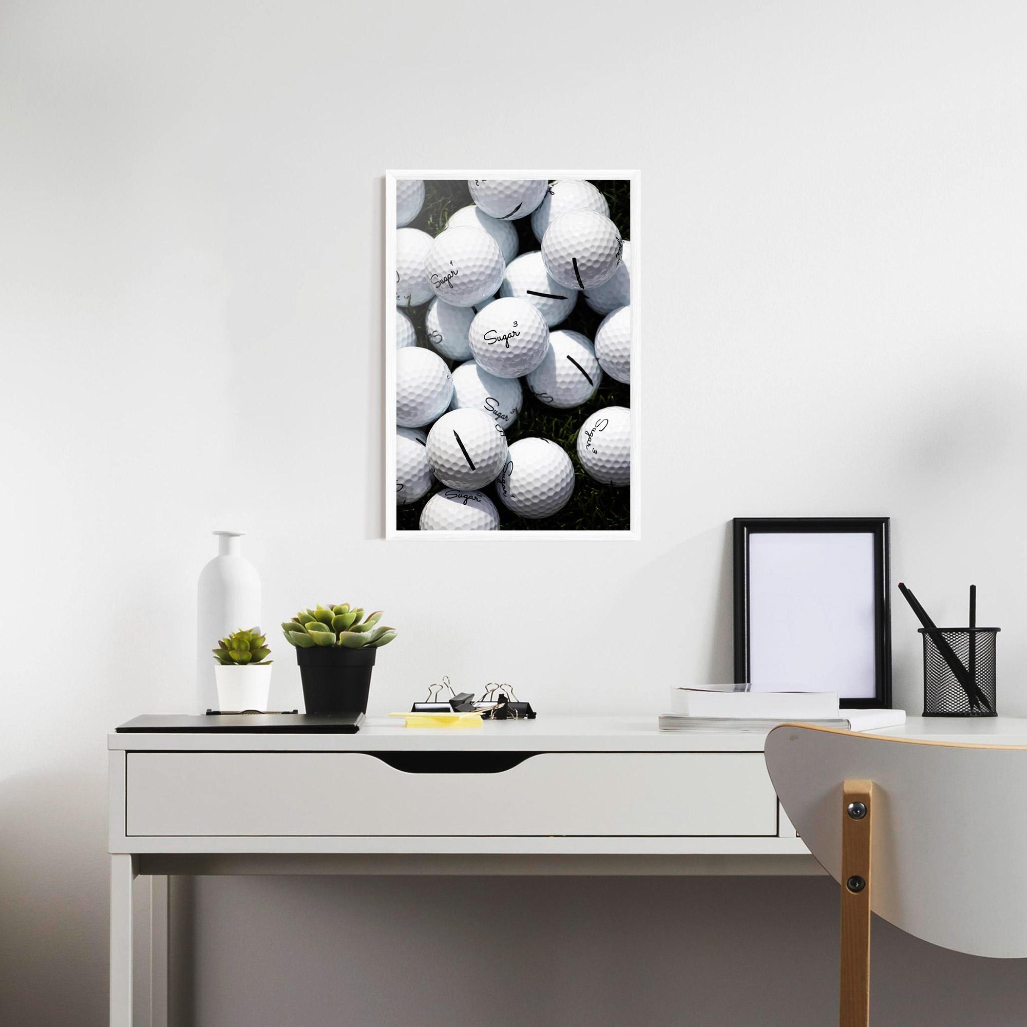 Gerahmte Poster White Sugar Golf Balls mockup 7