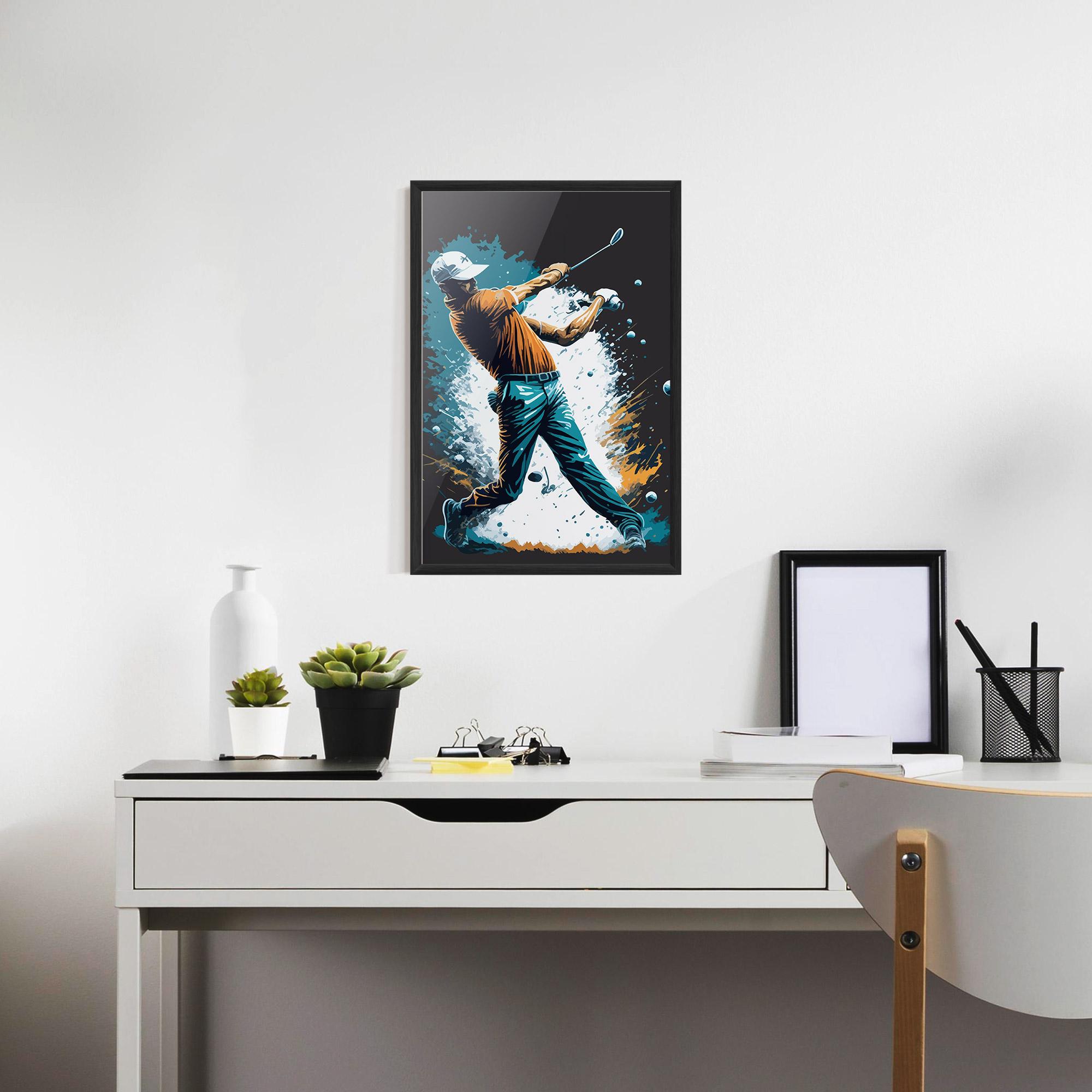 Gerahmte Poster Golf On Grey mockup 7