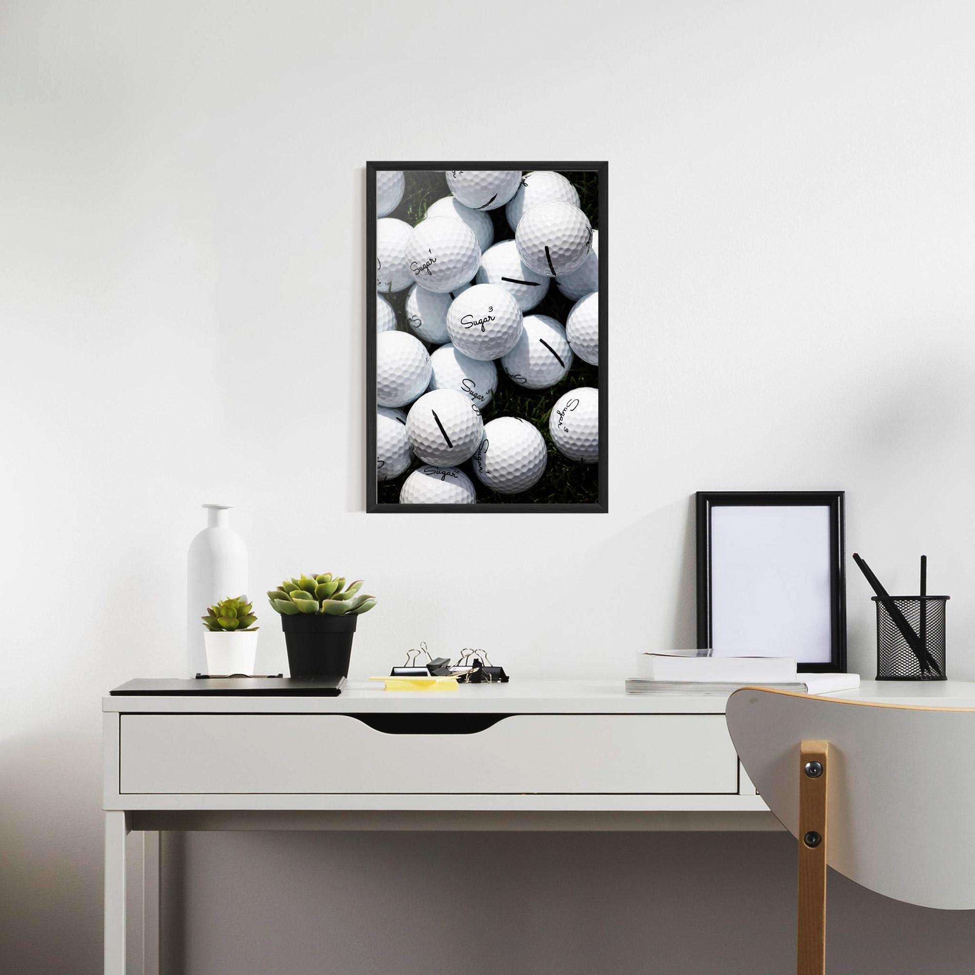 Gerahmte Poster White Sugar Golf Balls mockup 7