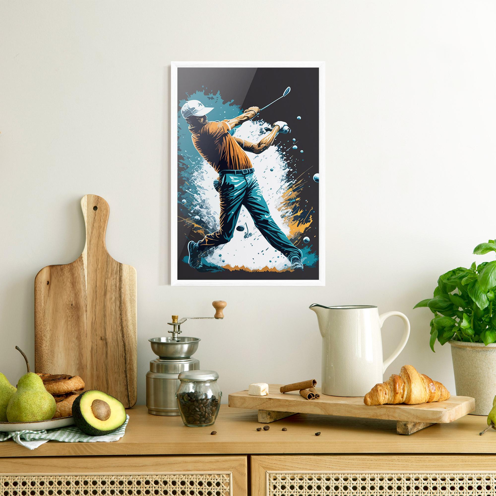 Gerahmte Poster Golf On Grey mockup 8