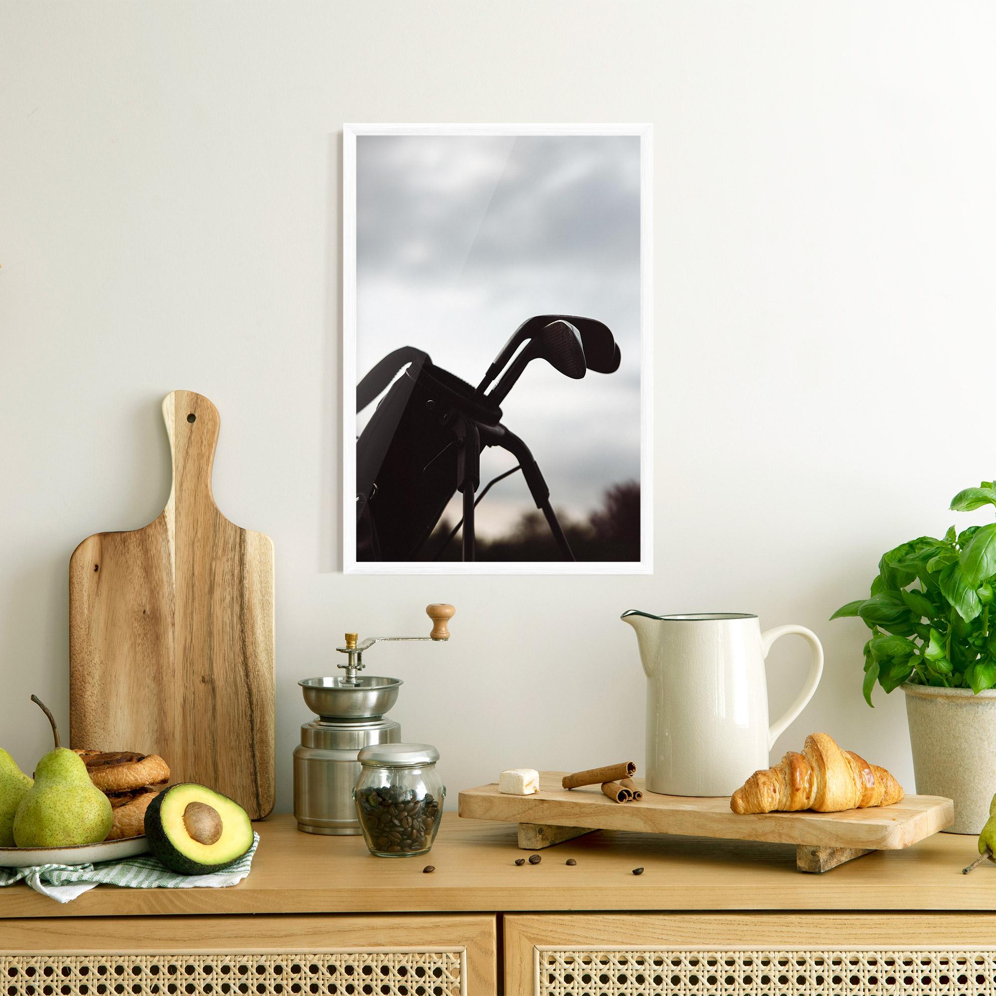 Gerahmte Poster Golf Set Shilouette mockup 8