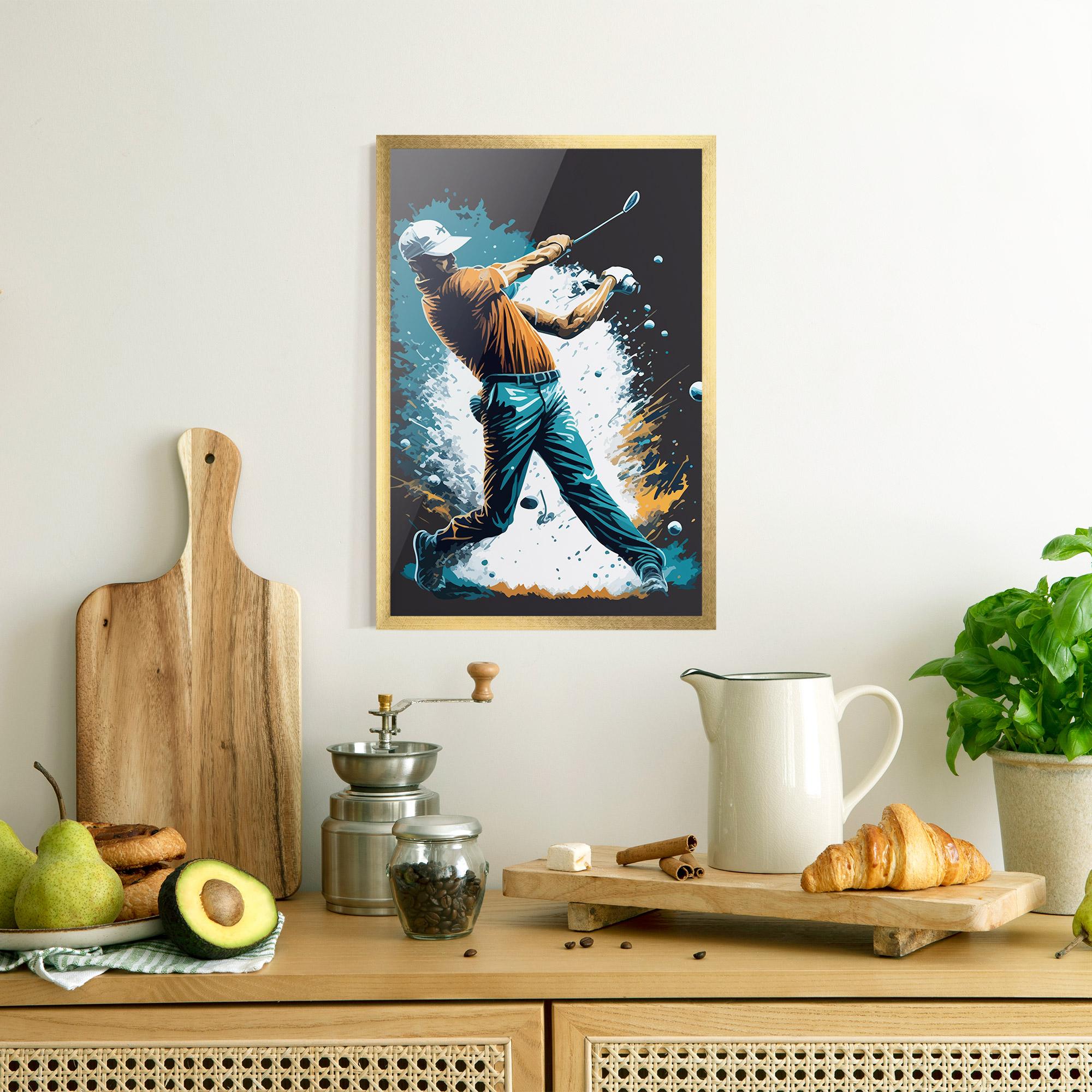 Gerahmte Poster Golf On Grey mockup 8