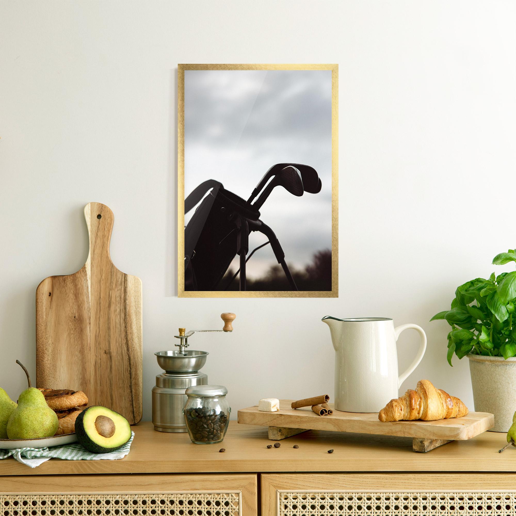Gerahmte Poster Golf Set Shilouette mockup 8