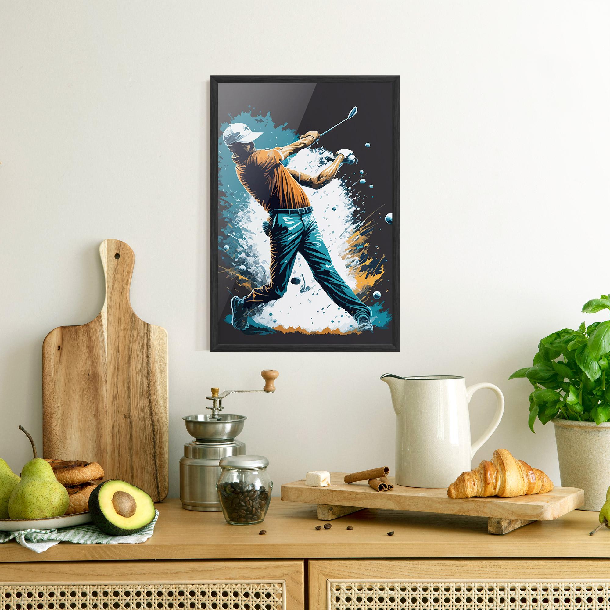 Gerahmte Poster Golf On Grey mockup 8