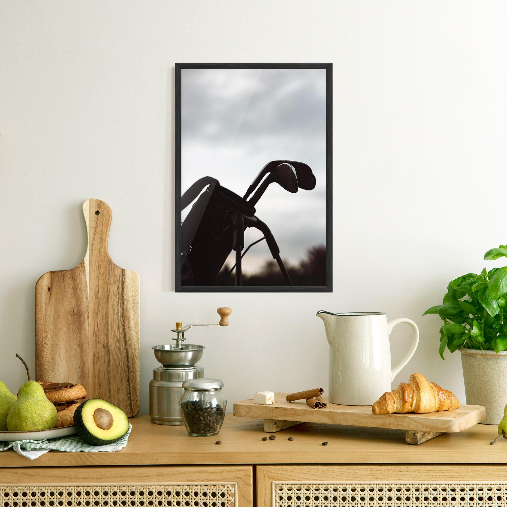 Gerahmte Poster Golf Set Shilouette mockup 8